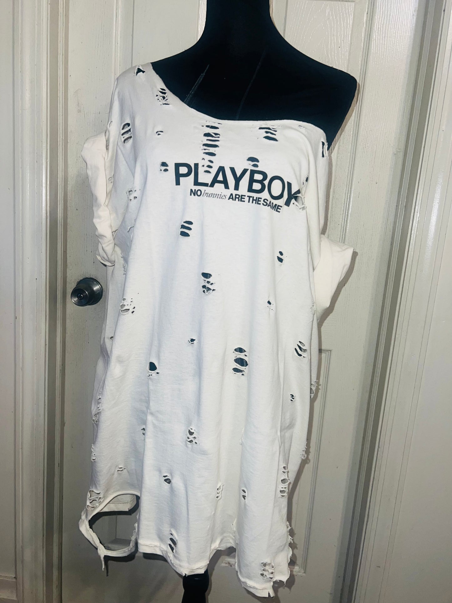 Playboy Double Sided Oversized Distressed Tee