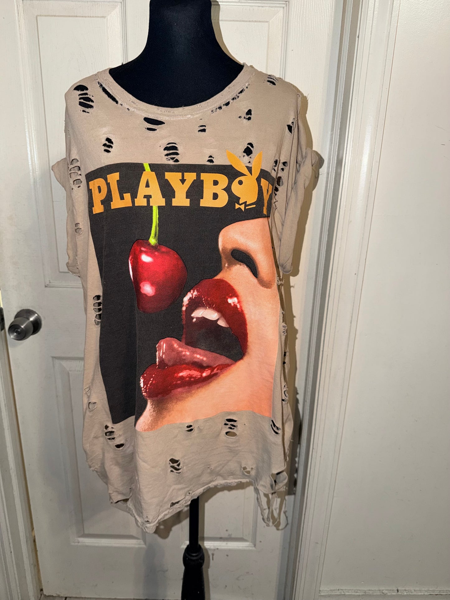 Playboy Oversized Distressed Tee