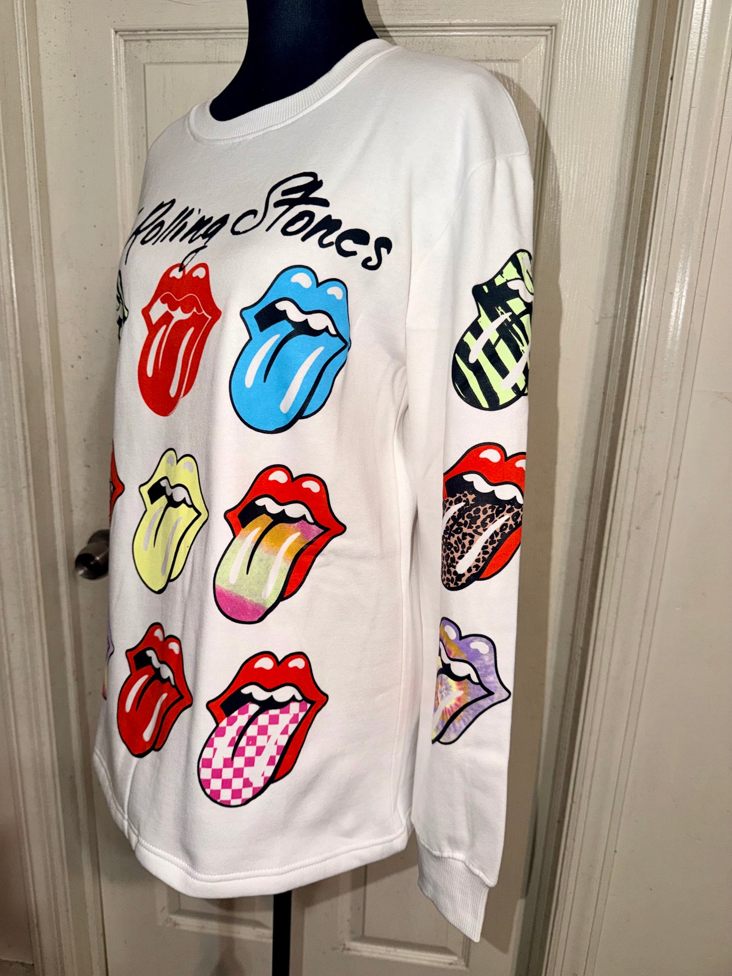 The Rolling Stones Oversized Distressed Sweatshirt