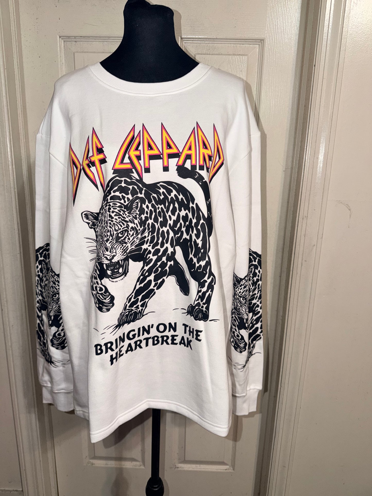 Def Leppard Oversized Distressed Sweatshirt