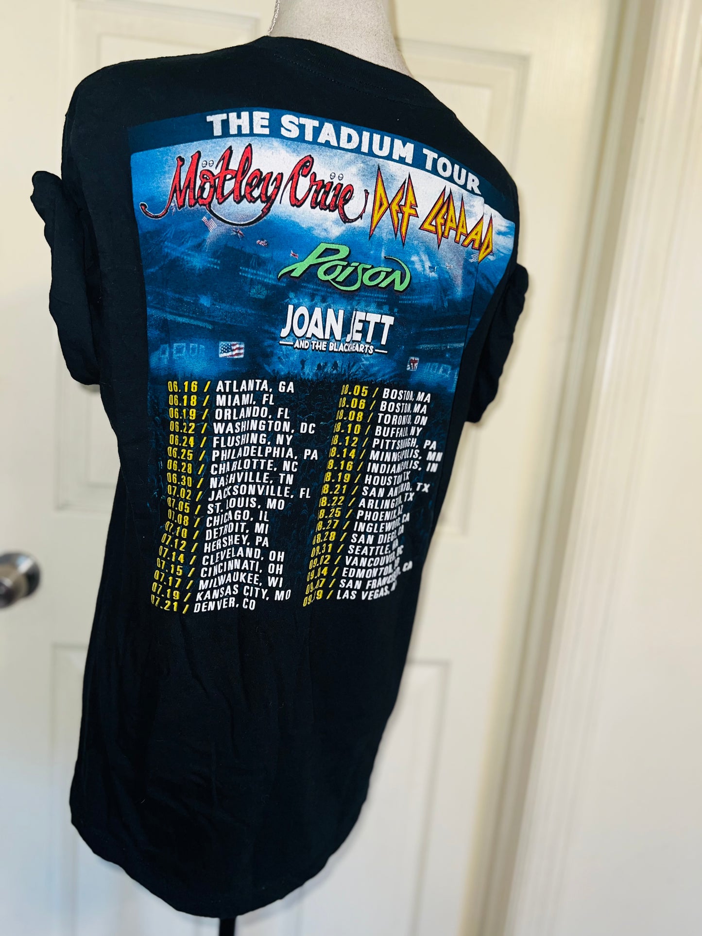 Motley Crue, Def Leppard, Poison, and Joan Jett Double Sided Oversized Tee