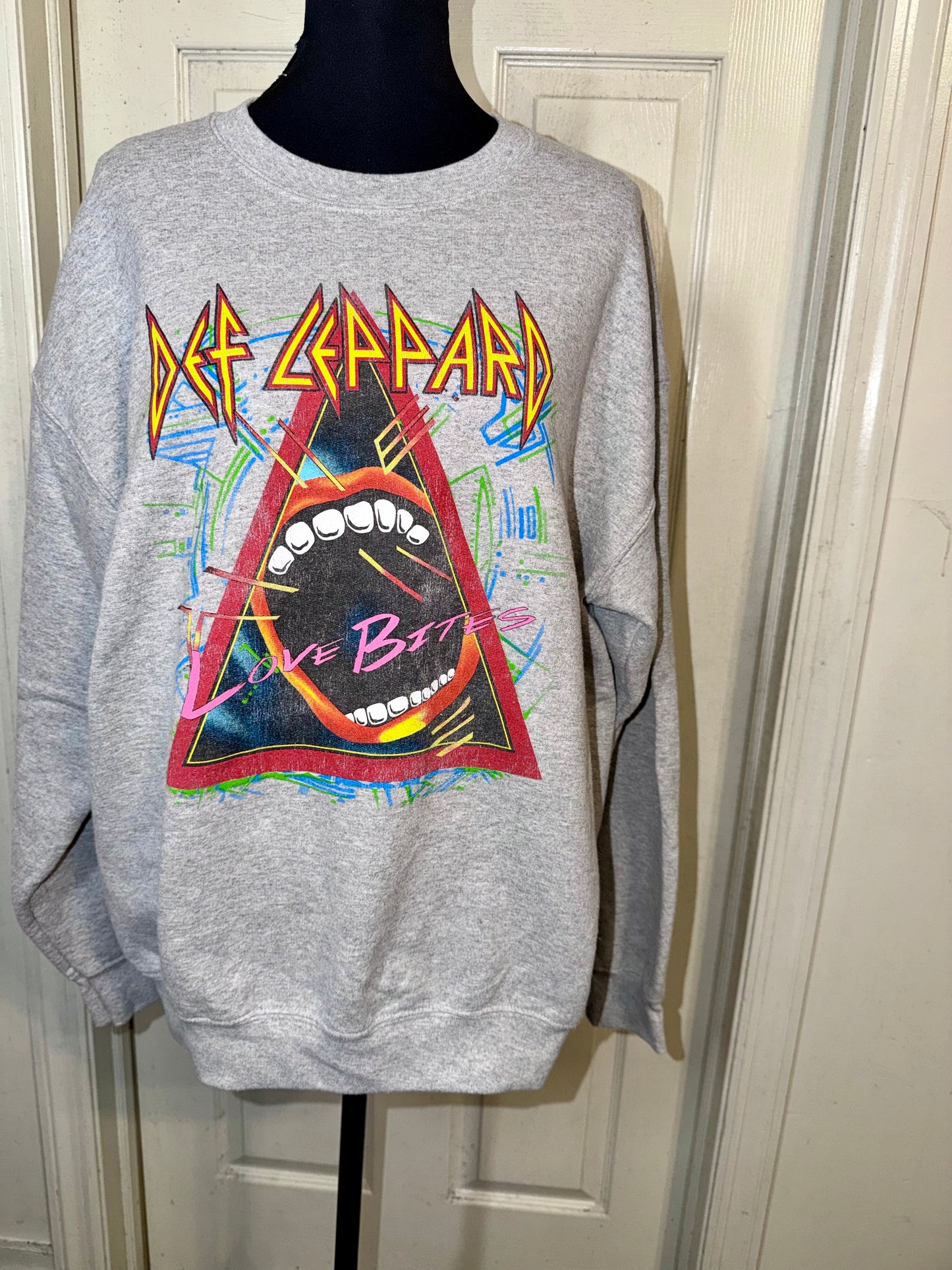 Def Leppard Oversized Distressed Sweatshirt
