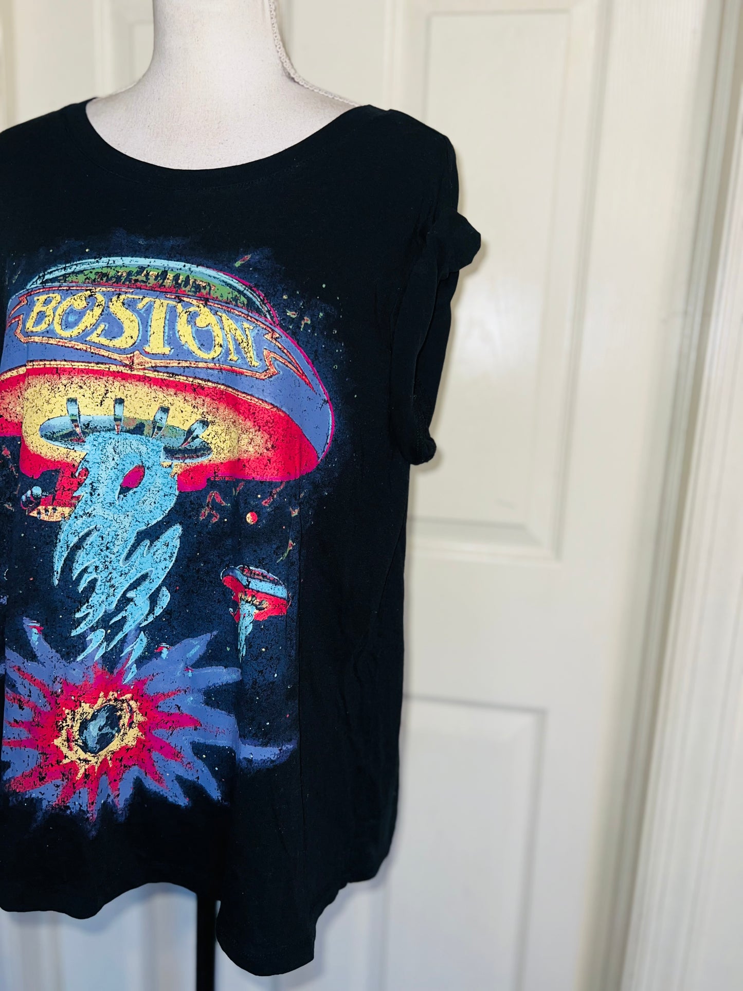 Boston Double Sided Oversized Distressed Tee
