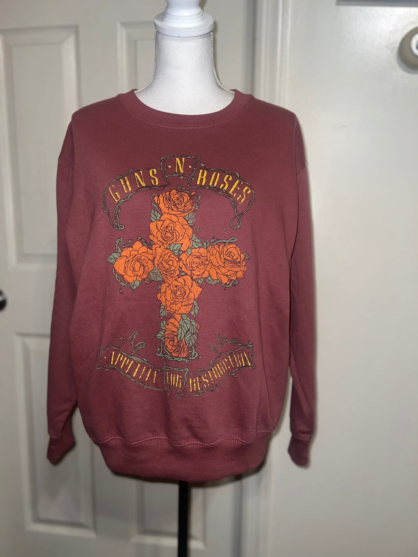 Guns N’ Roses Oversized Distressed Sweatshirt