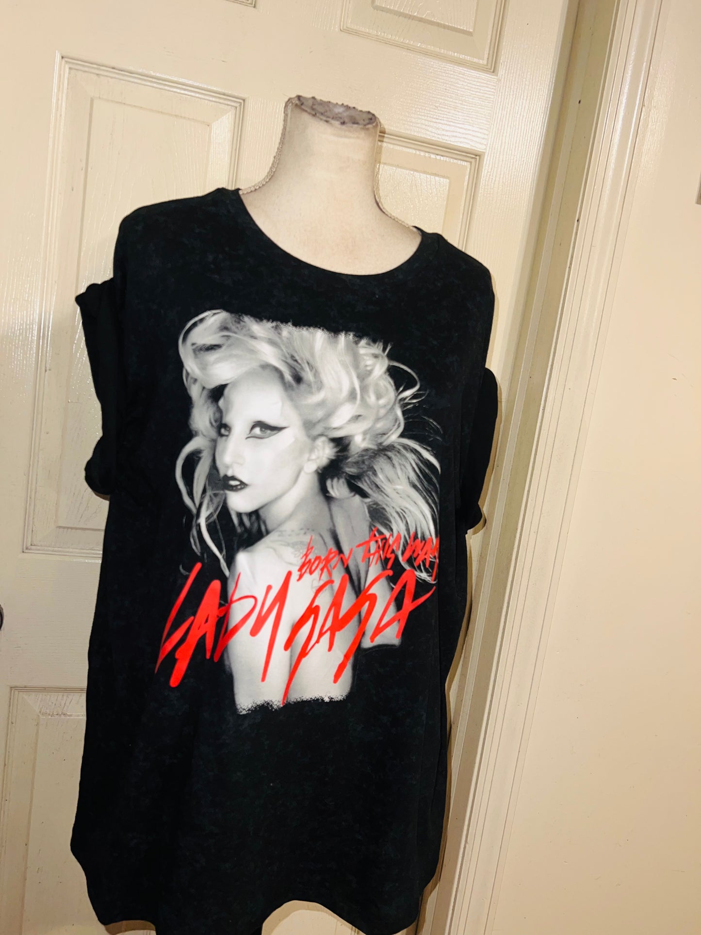 Lady Gaga Oversized Distressed Tee