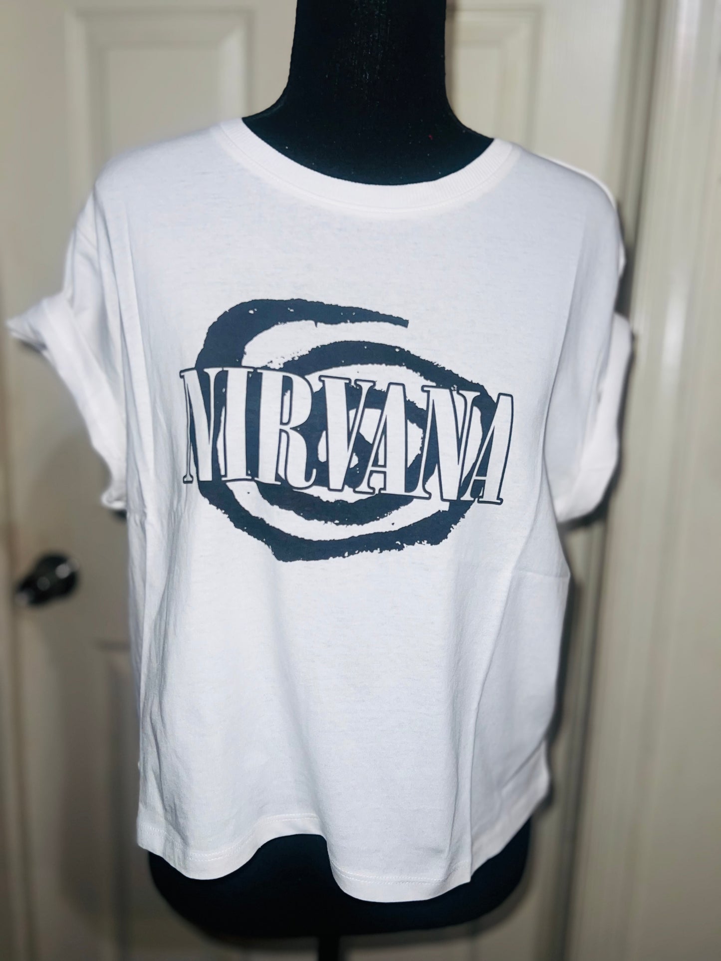 Nirvana Oversized Distressed Baby Tee