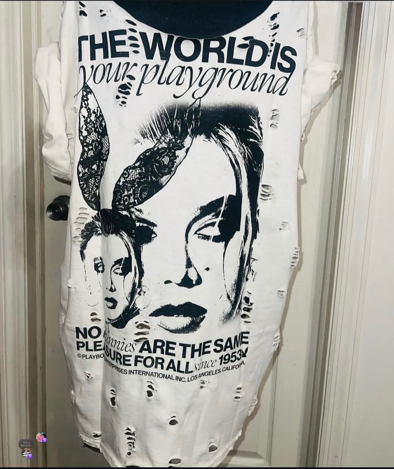 Playboy Double Sided Oversized Distressed Tee