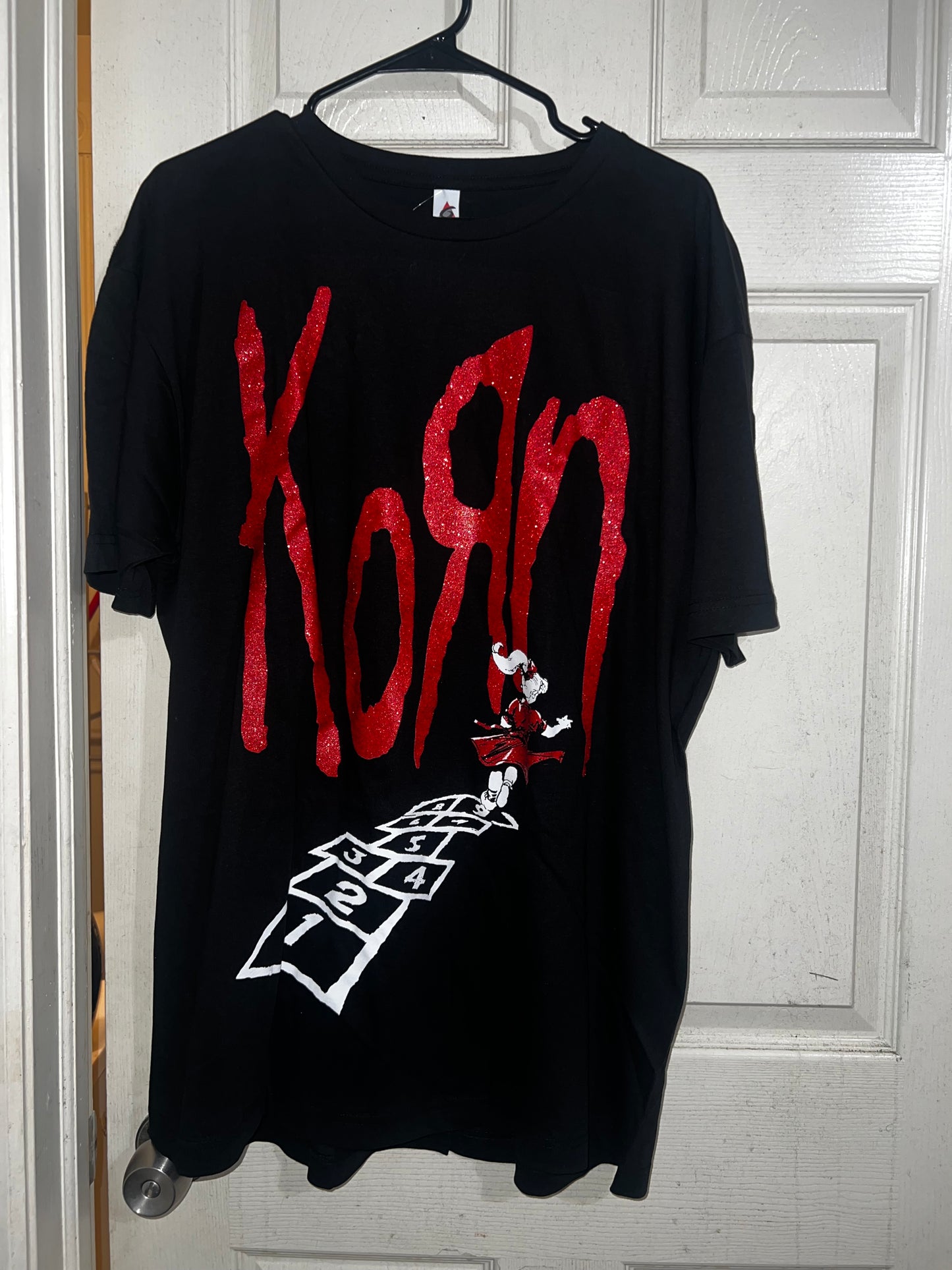 Korn Oversized Distressed Tee (Shimmery)