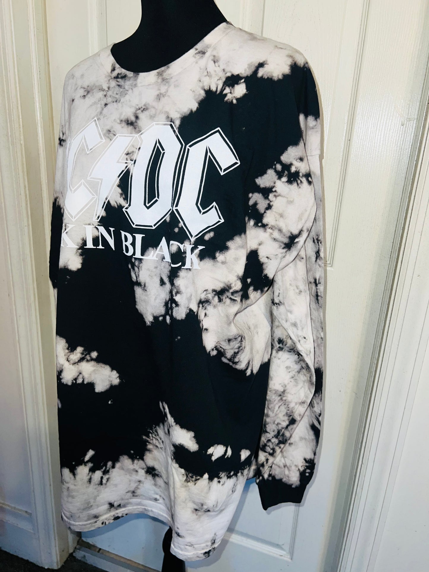 AC/DC Double Sided Oversized Distressed Tee