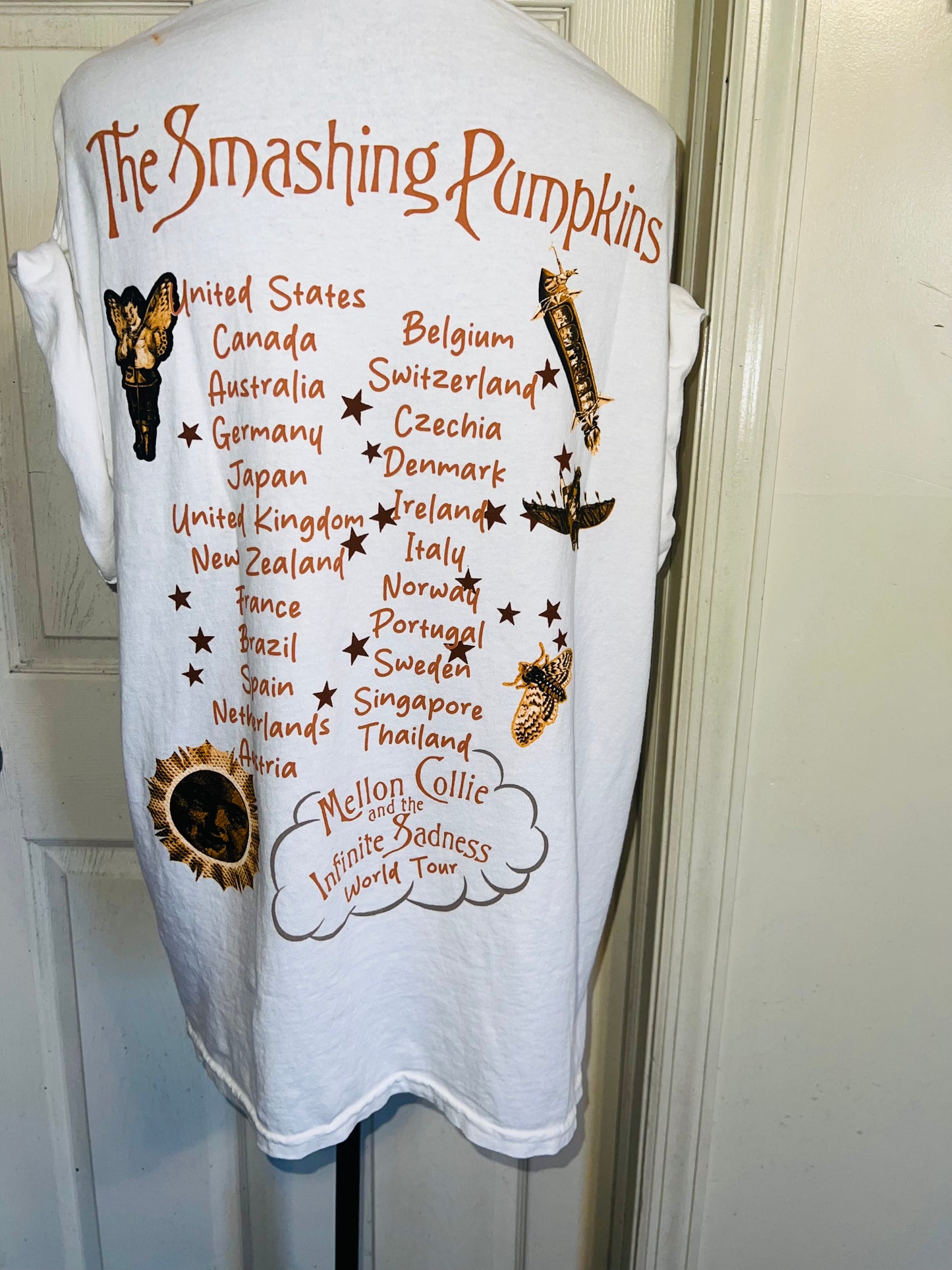 The Smashing Pumpkins Double Sided Oversized Distressed Tee