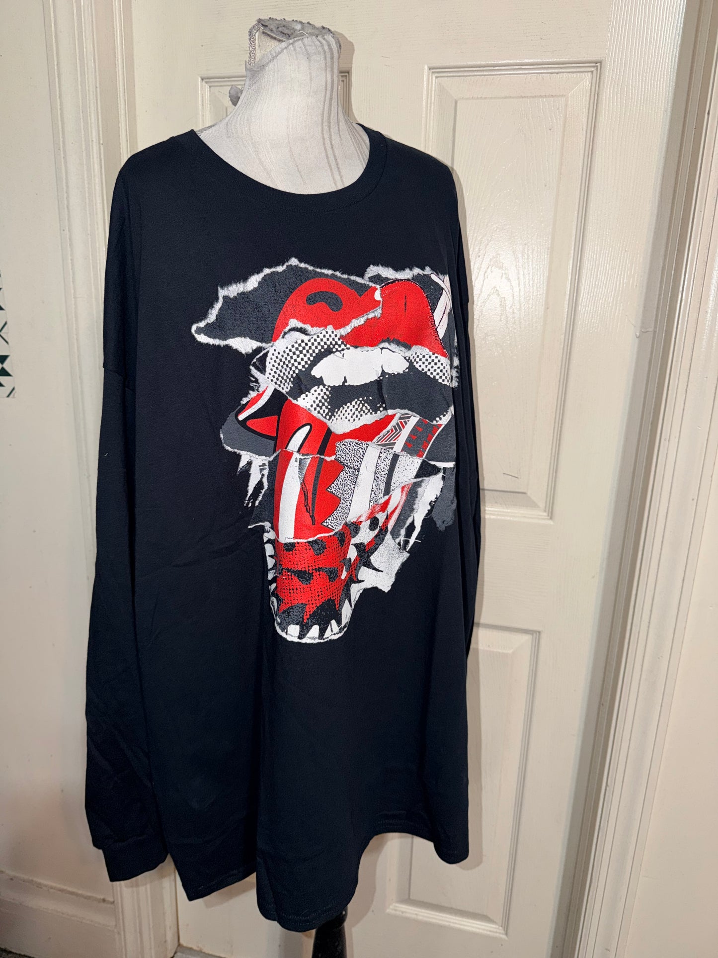The Rolling Stones Oversized Distressed Long Sleeve Tee