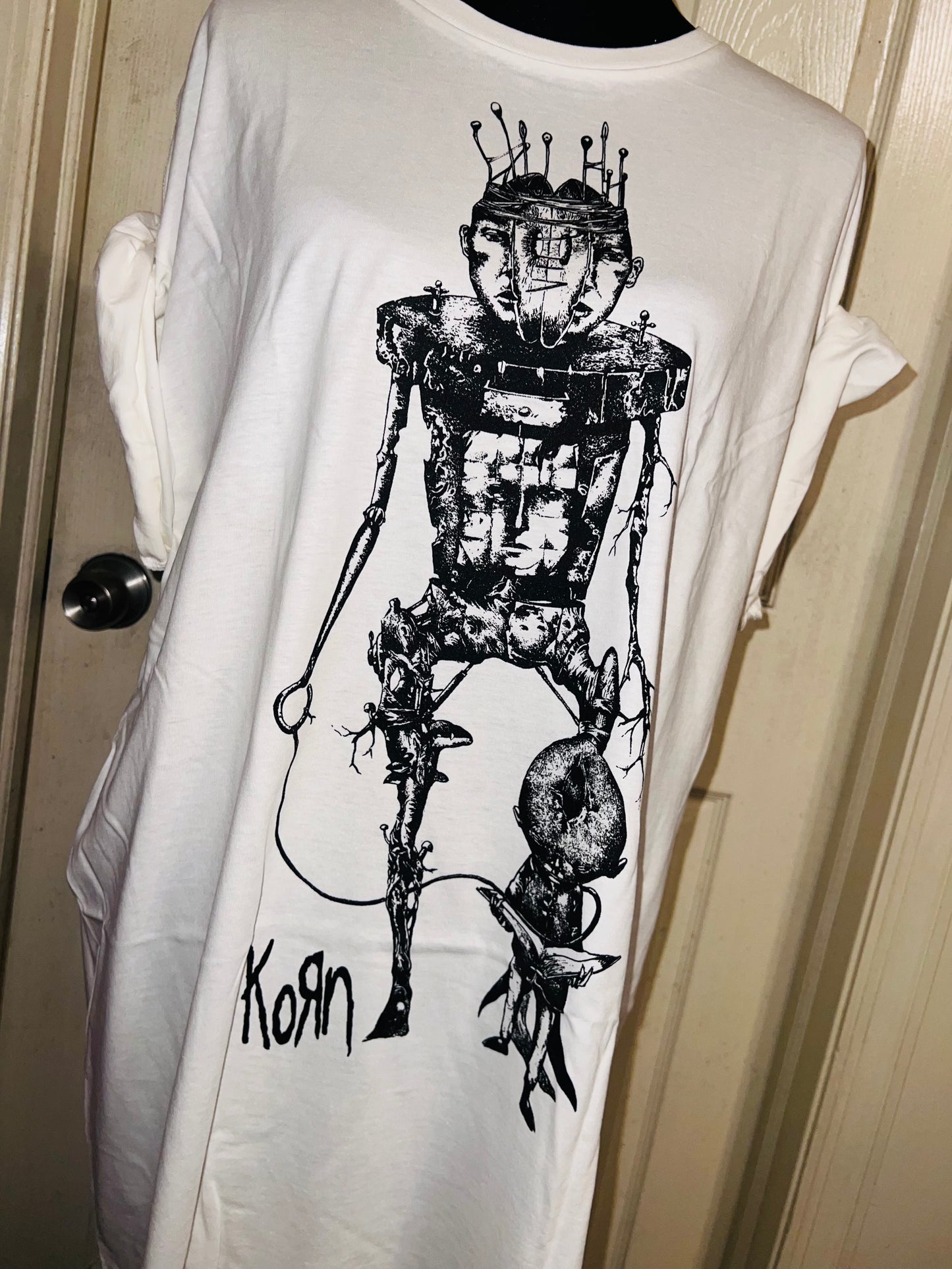 Korn Robot Oversized Distressed T-Shirt