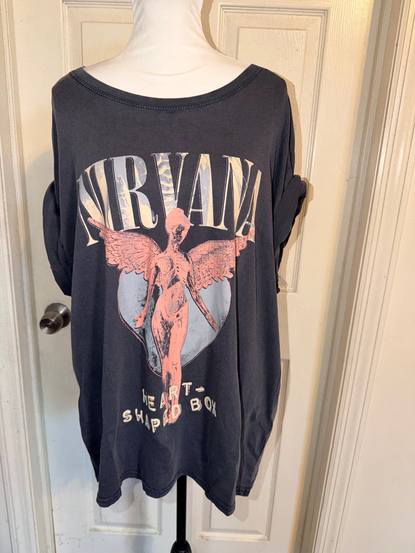 Nirvana Oversized Distressed Tee