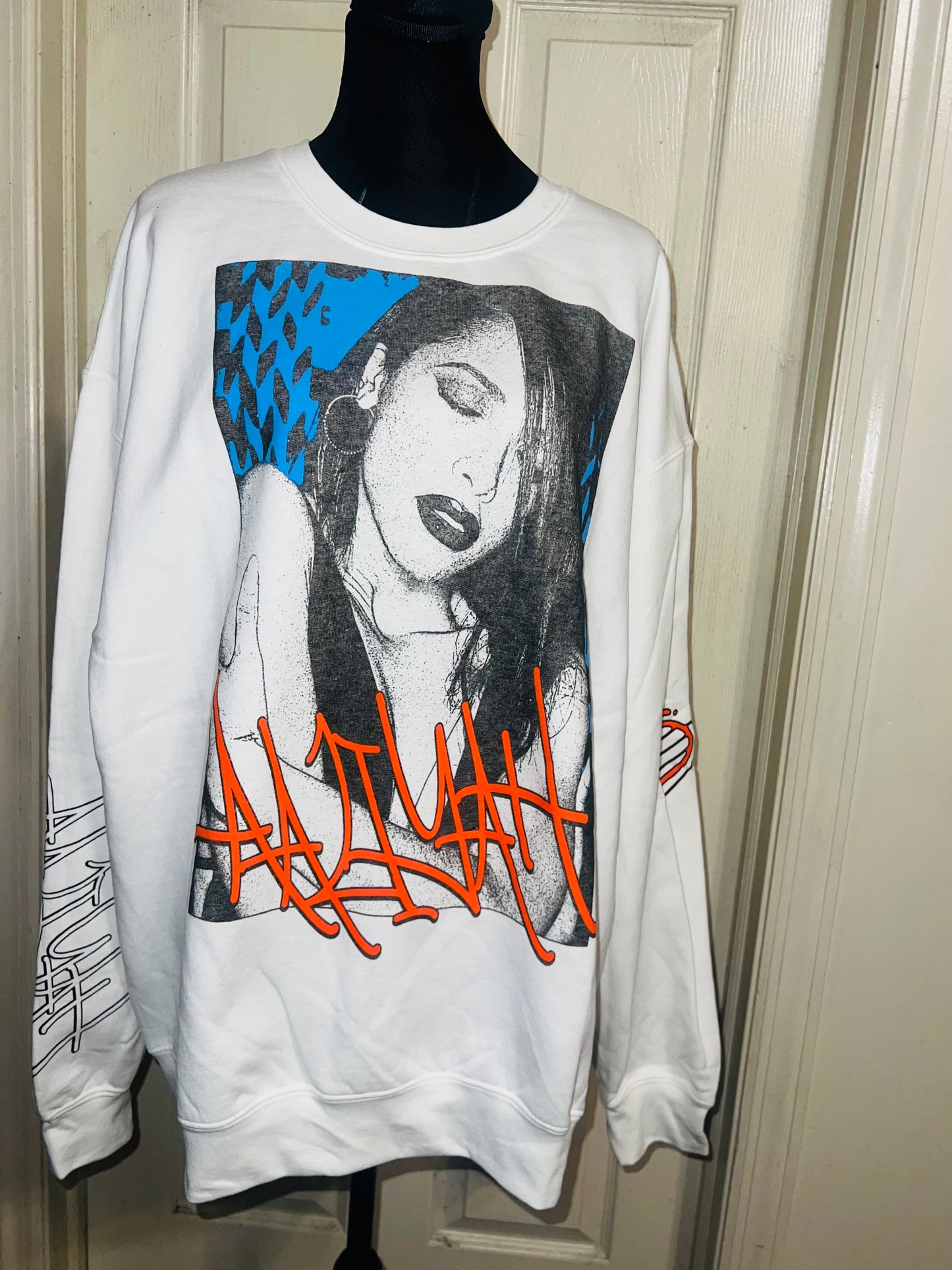 Aaliyah Oversized Distressed Sweatshirt