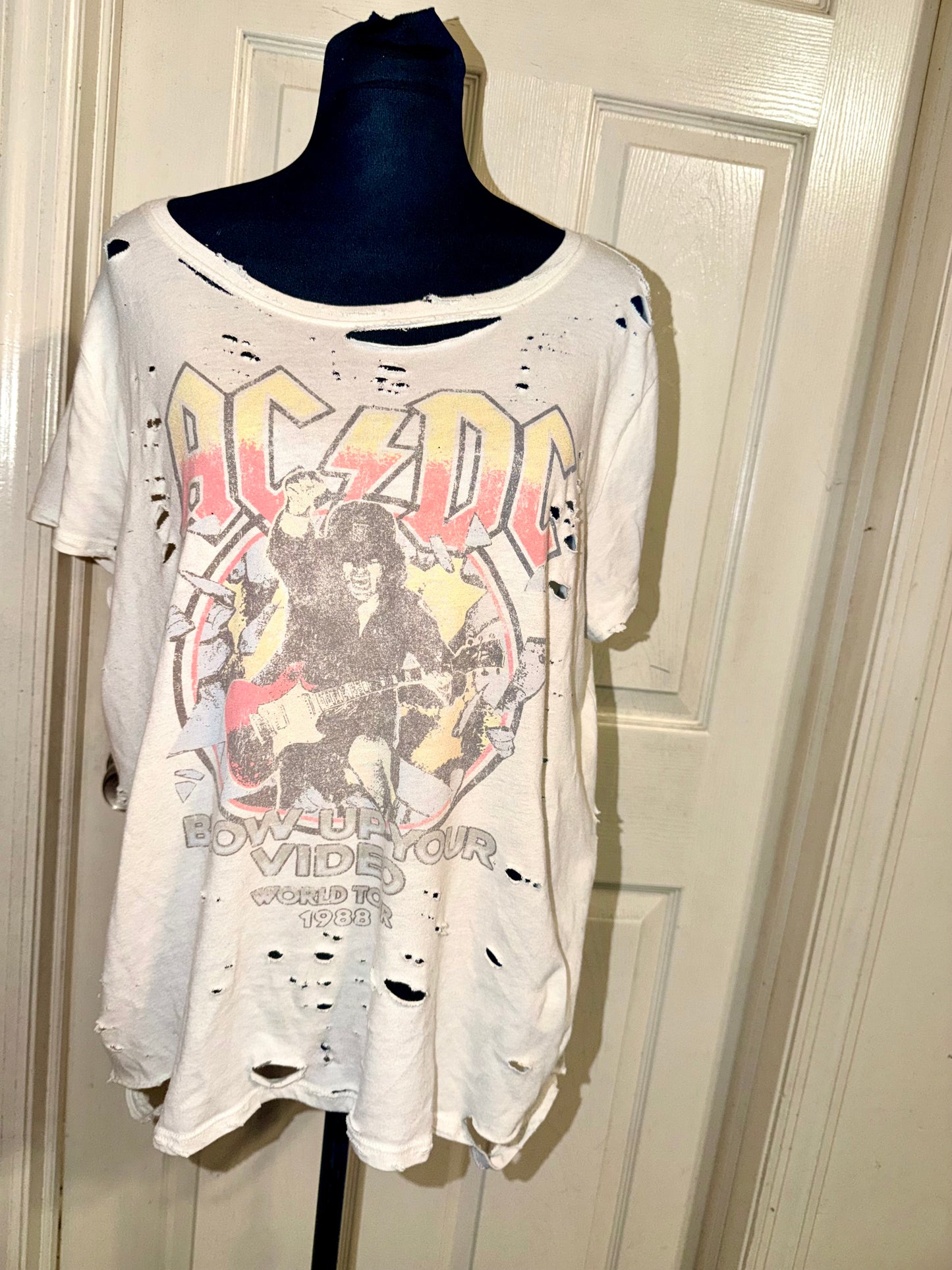 AC/DC Oversized Distressed Tee (as is)