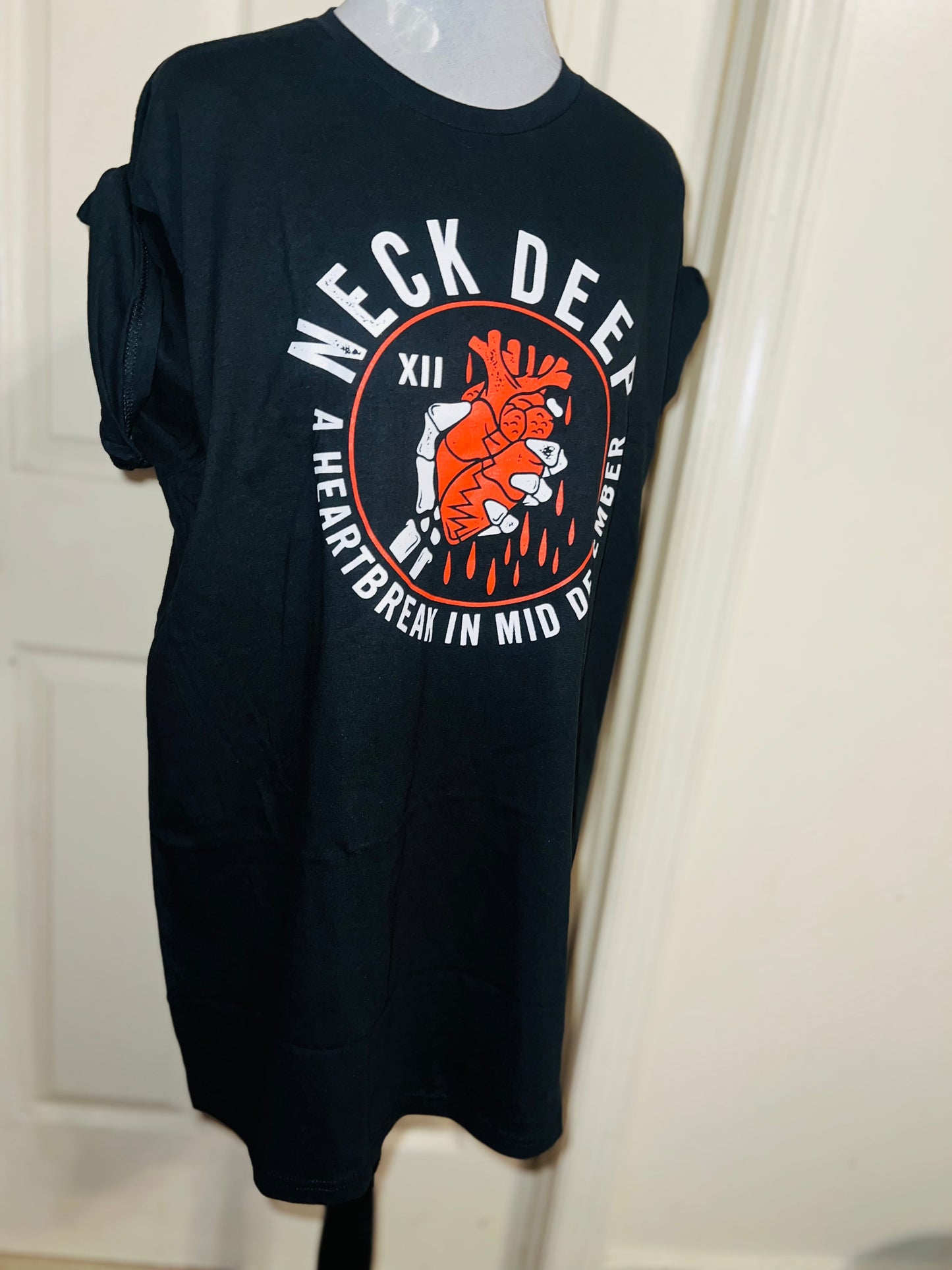 Neck Deep Oversized Distressed Tee