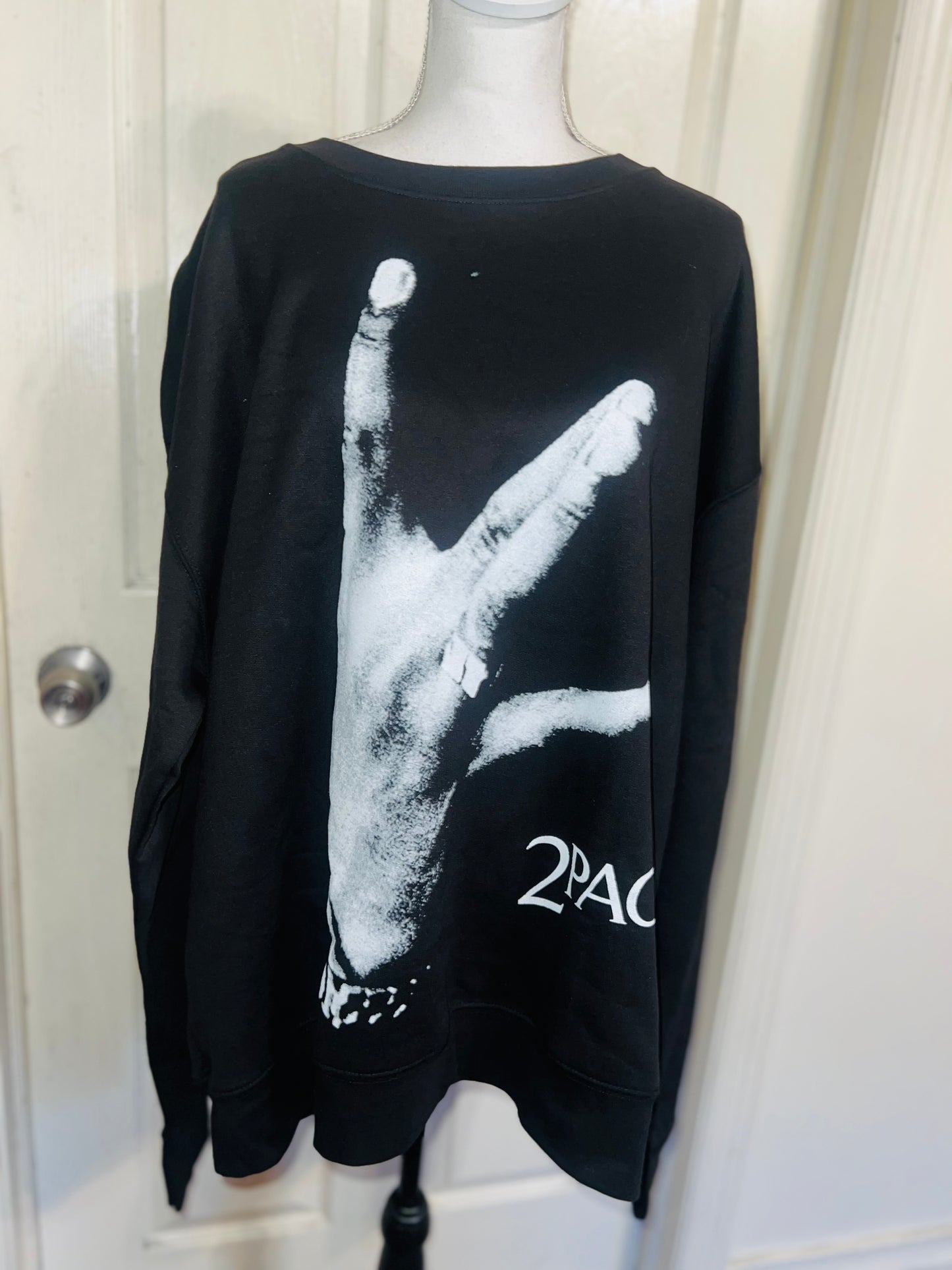 2Pac Oversized Distressed Sweatshirt