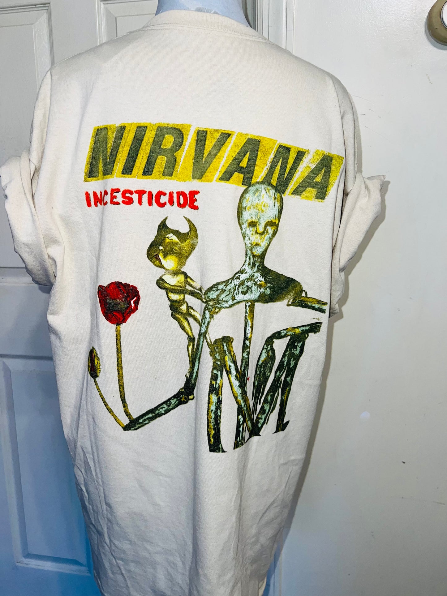 Nirvana Double Sided Oversized Distressed Tee