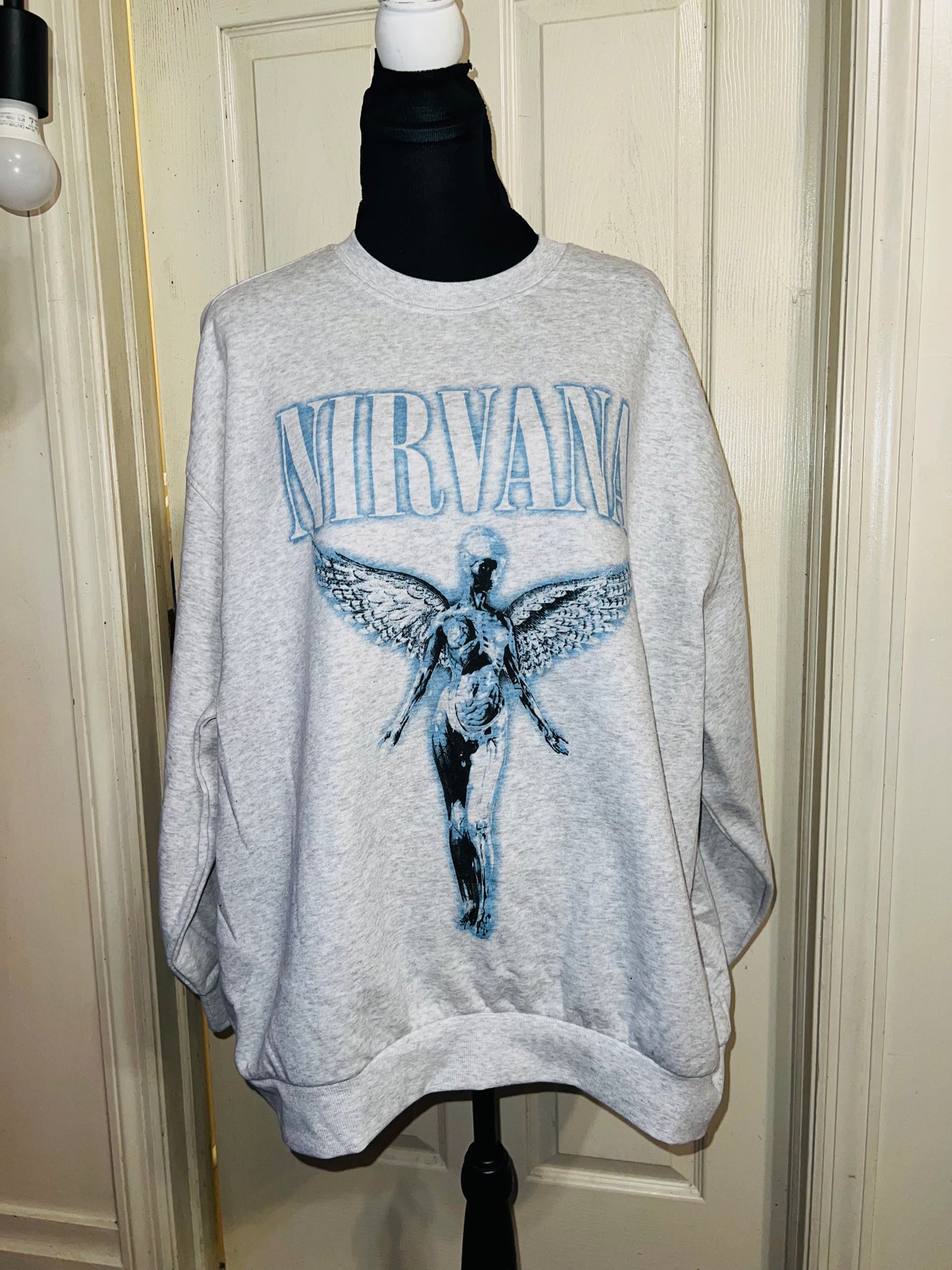 Nirvana Oversized Distressed Sweatshirt