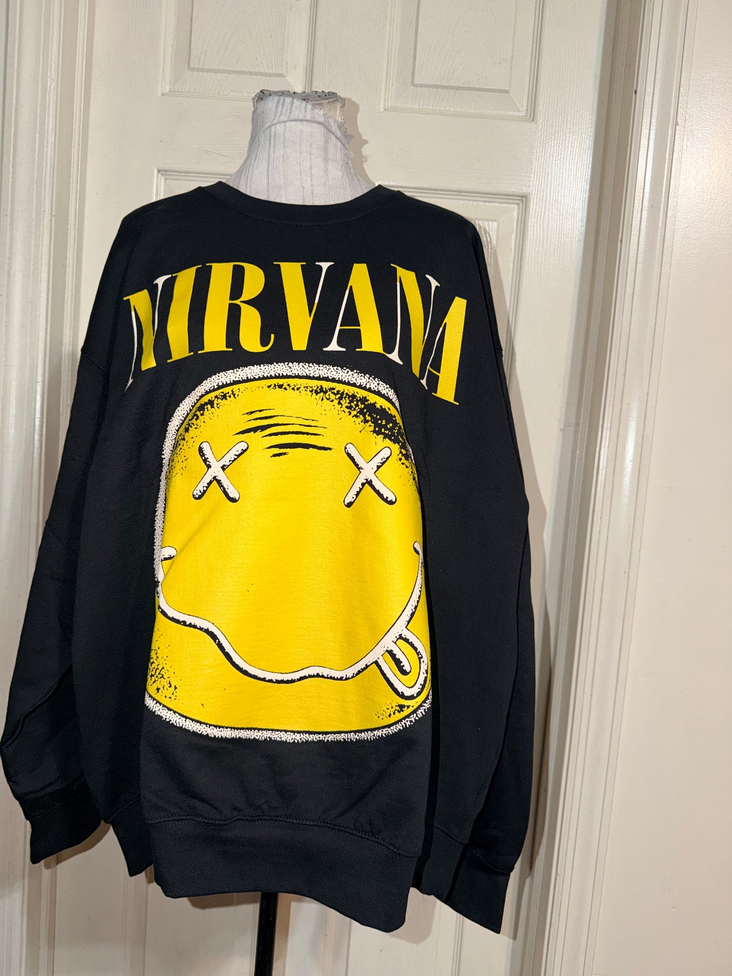 Nirvana Oversized Distressed Sweatshirt