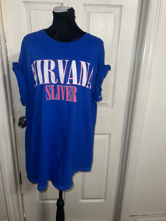 Nirvana Double Sided Oversized Distressed Tee