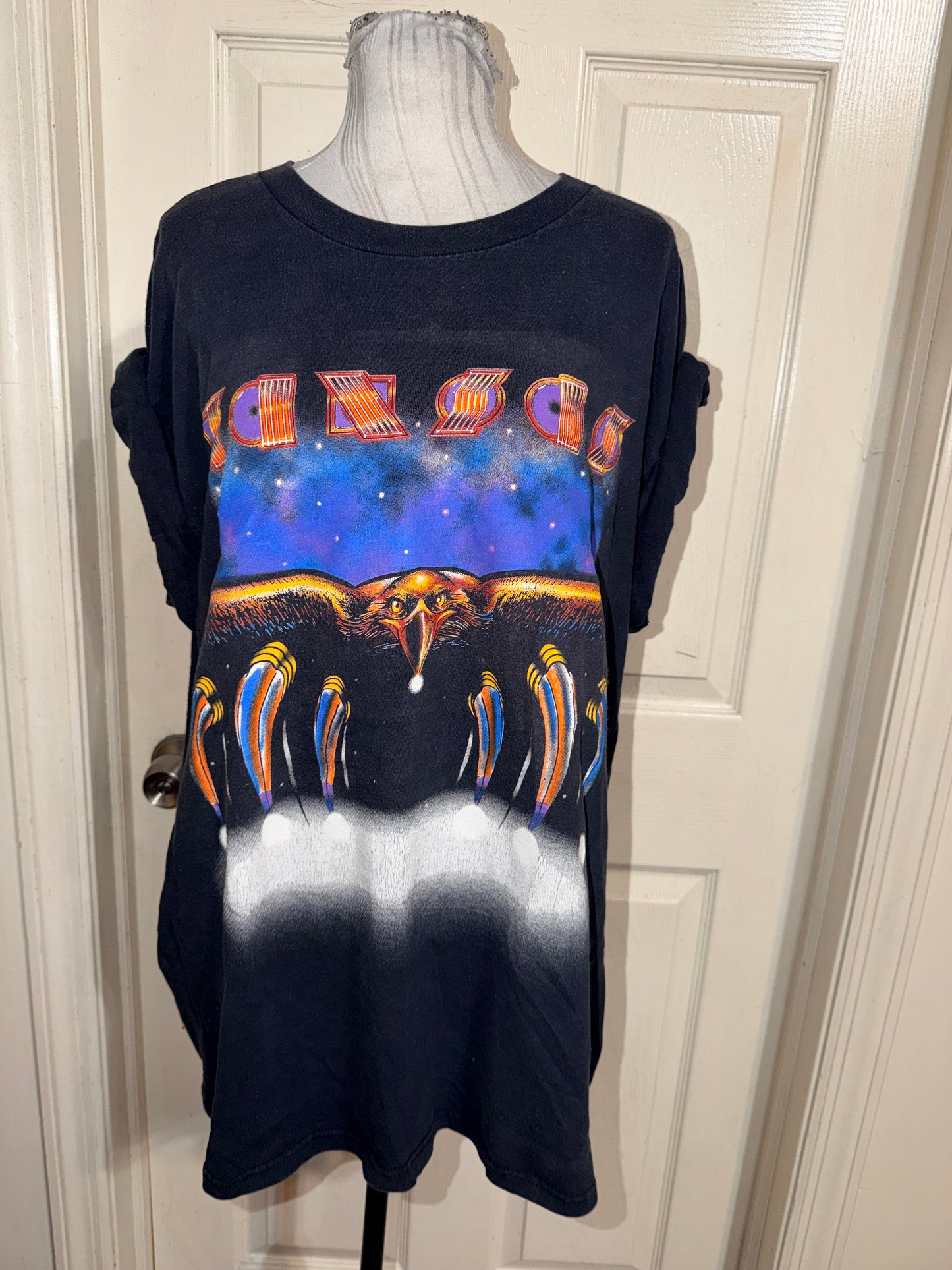 Kansas Vintage Double Sided Oversized Distressed Tee