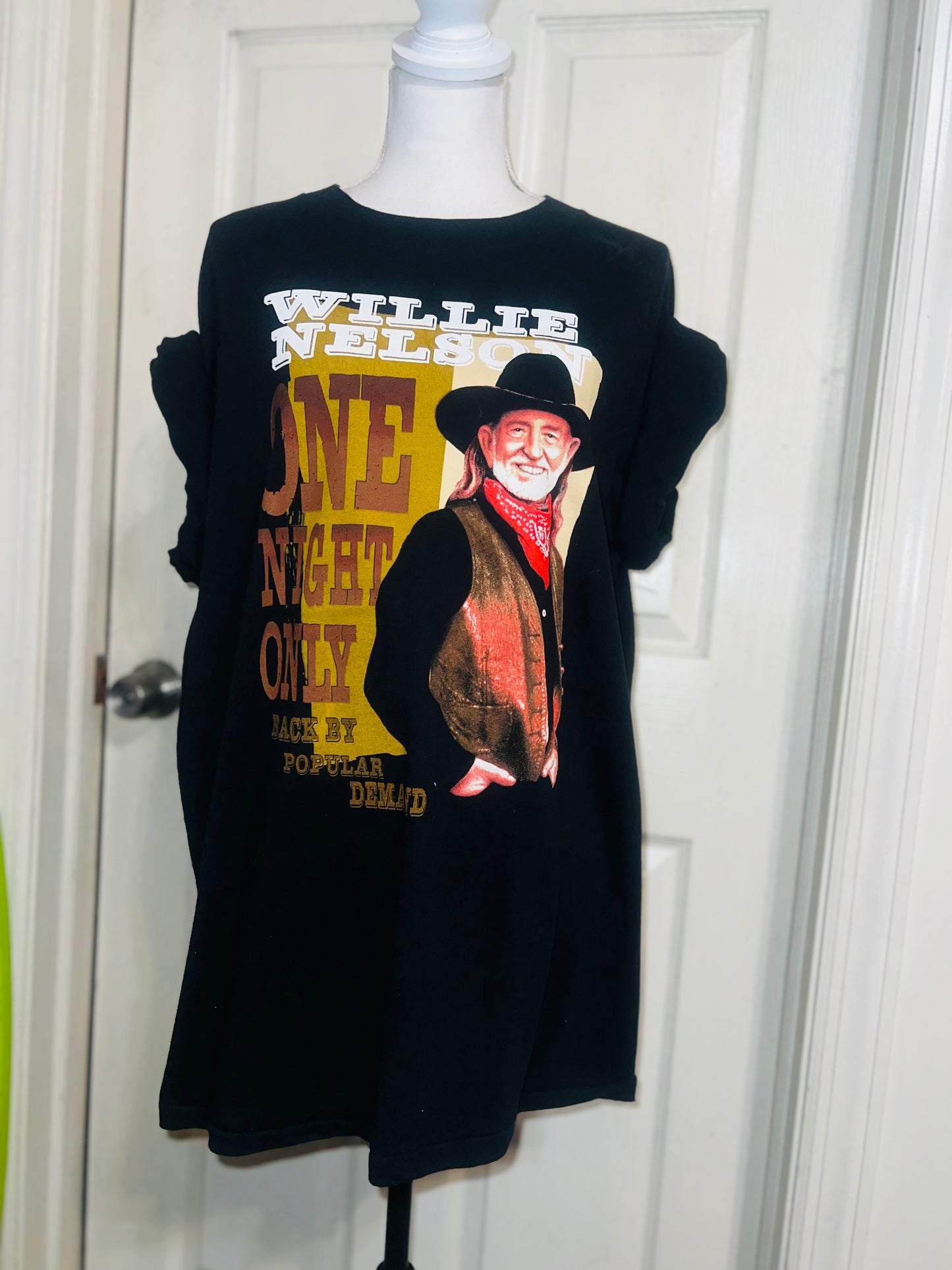 Willie Nelson Double Sided Distressed Vintage Oversized Tee