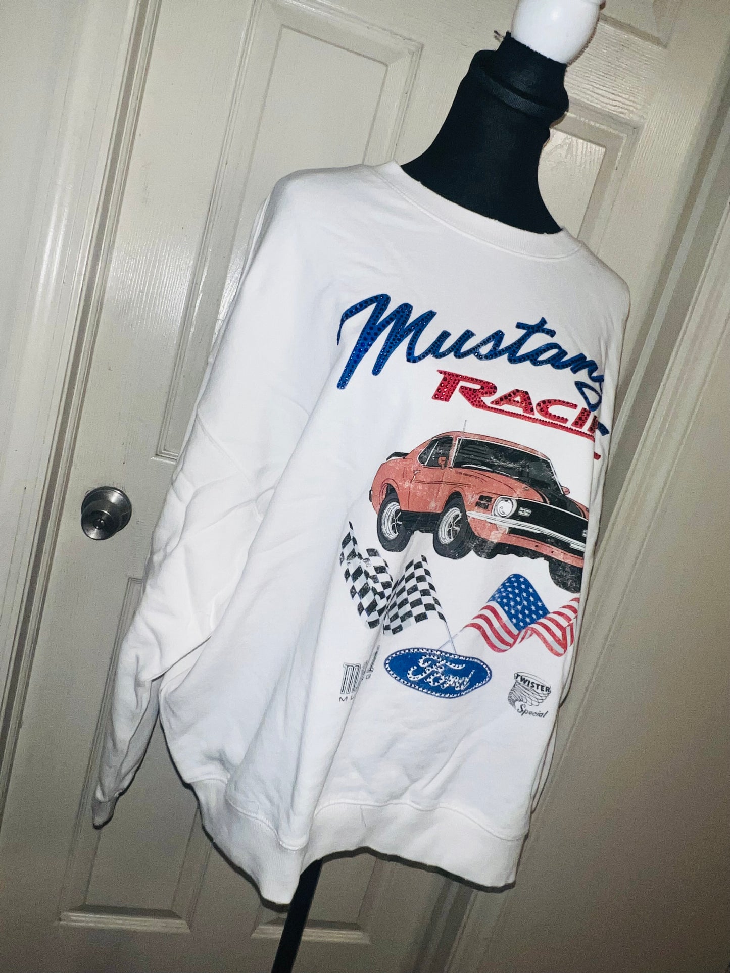 Ford Mustang Oversized Distressed Sweatshirt