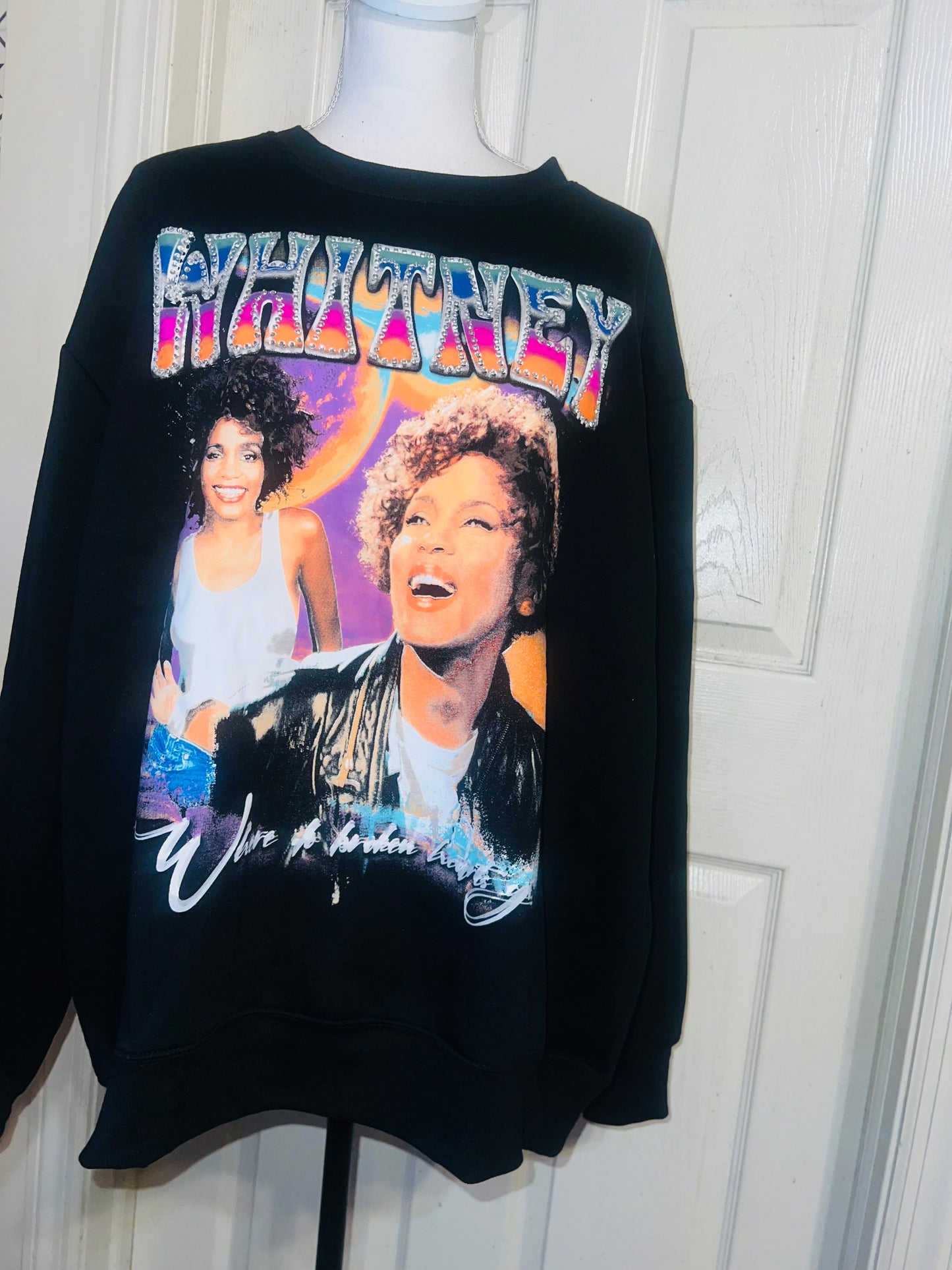 Whitney Houston Oversized Distressed Sweatshirt