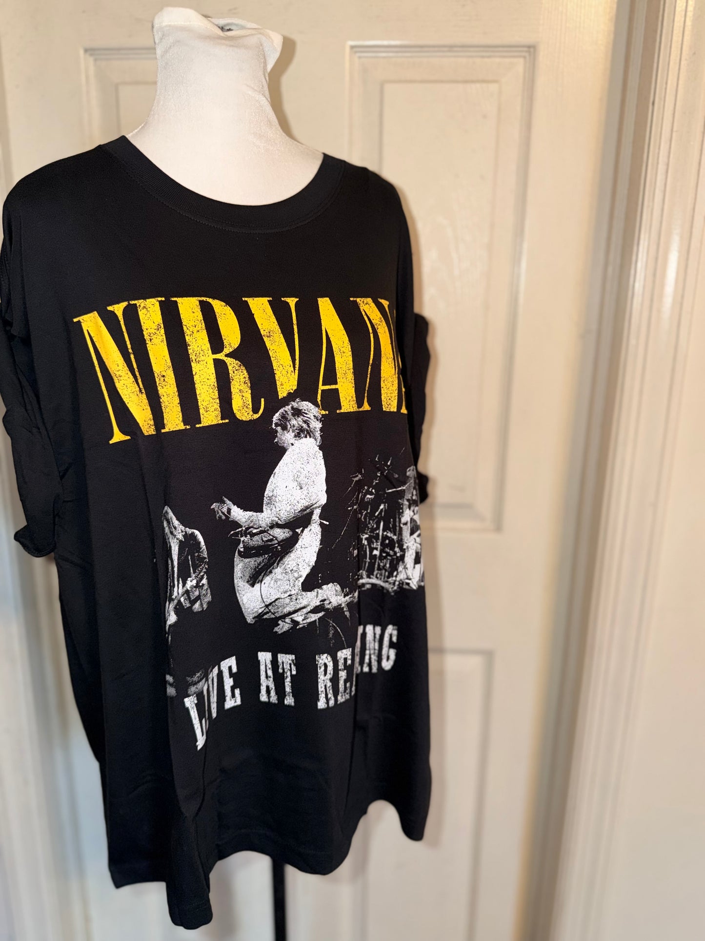 Nirvana Double Sided Oversized Distressed Tee