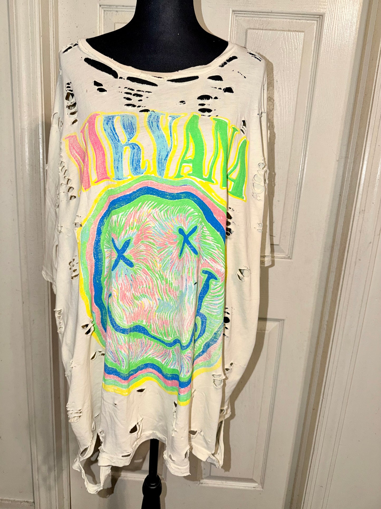 Nirvana Oversized Distressed Tee