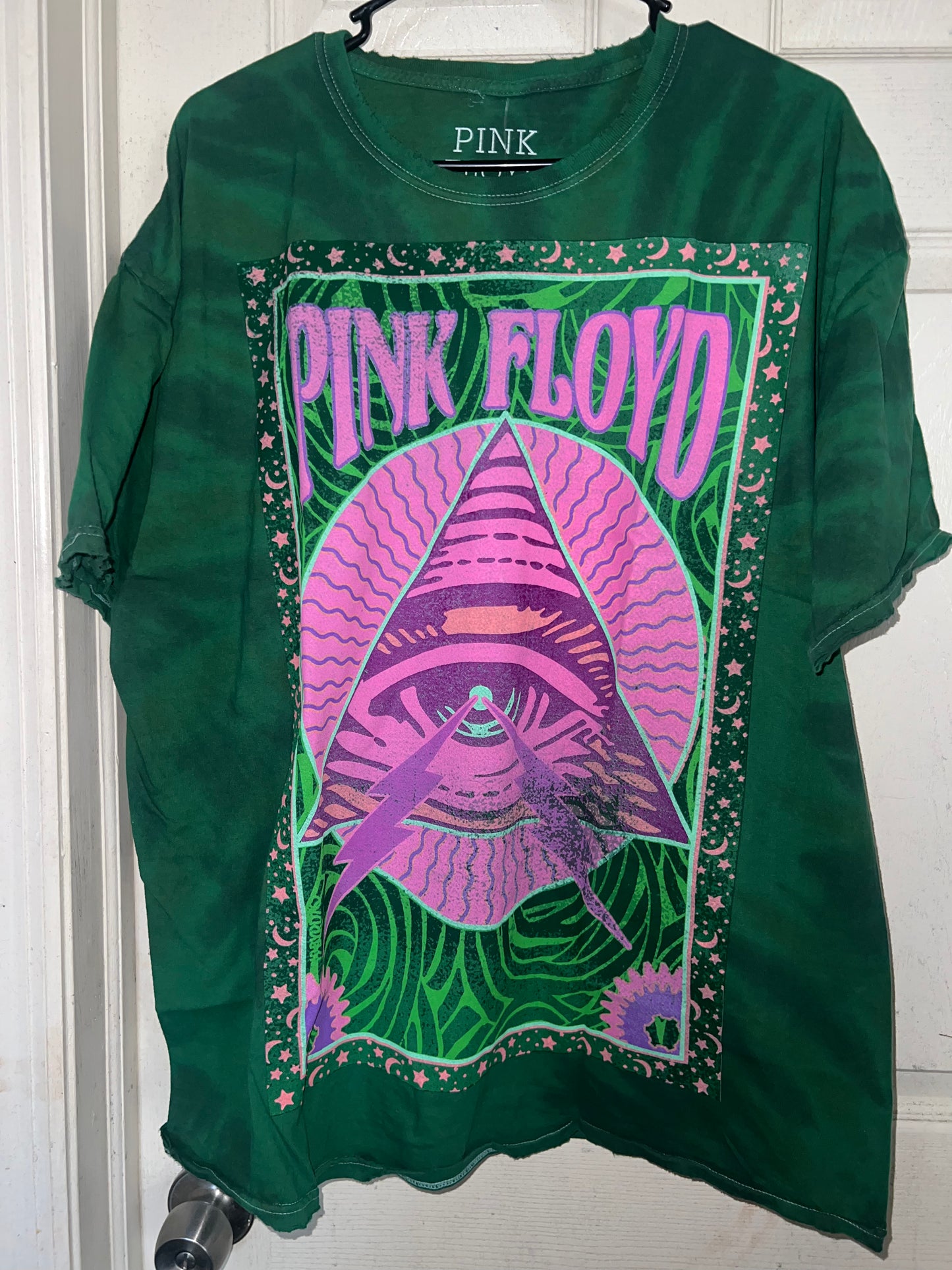 Pink Floyd Tie Dye Oversized Distressed Tee