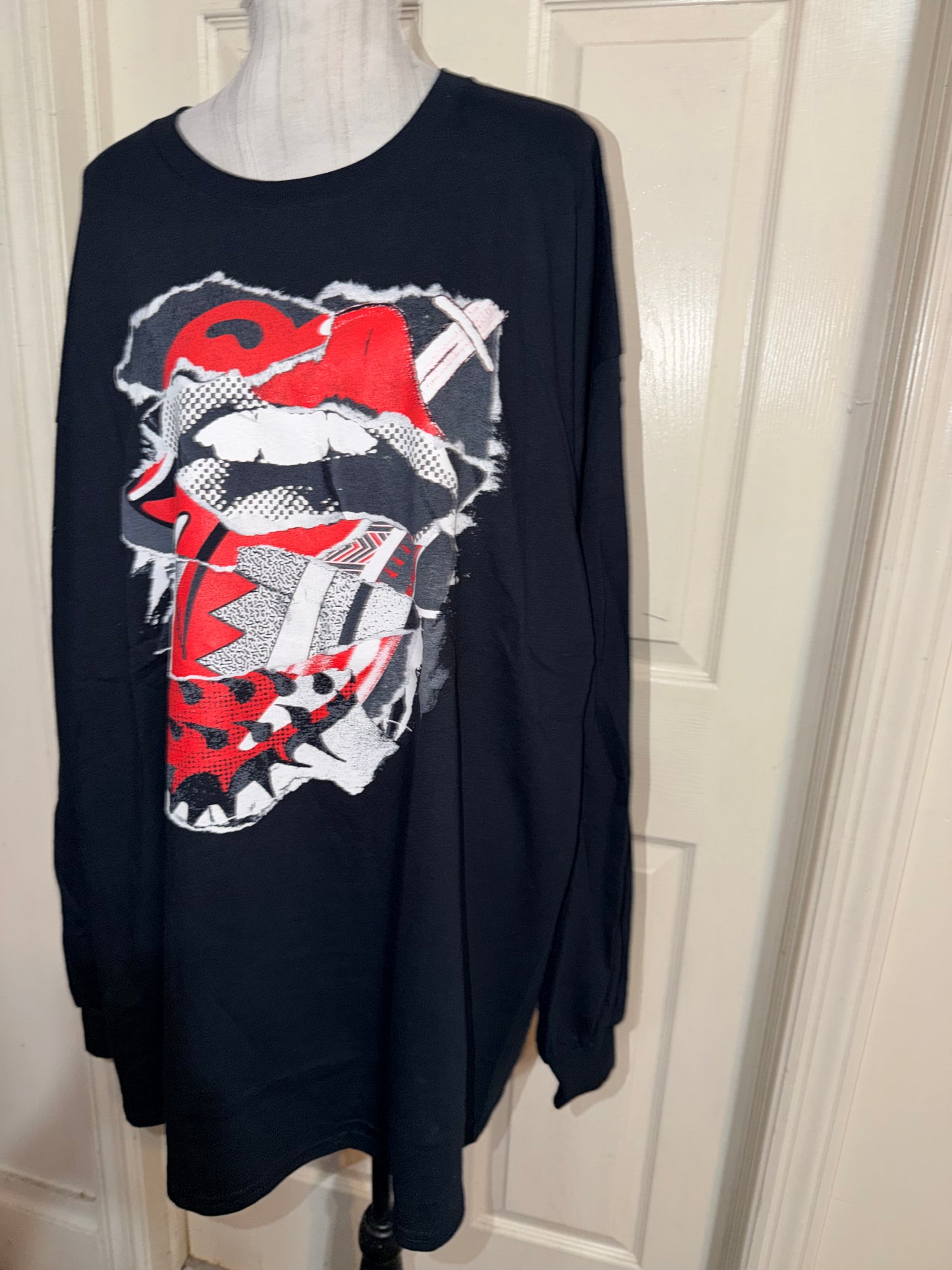The Rolling Stones Oversized Distressed Long Sleeve Tee