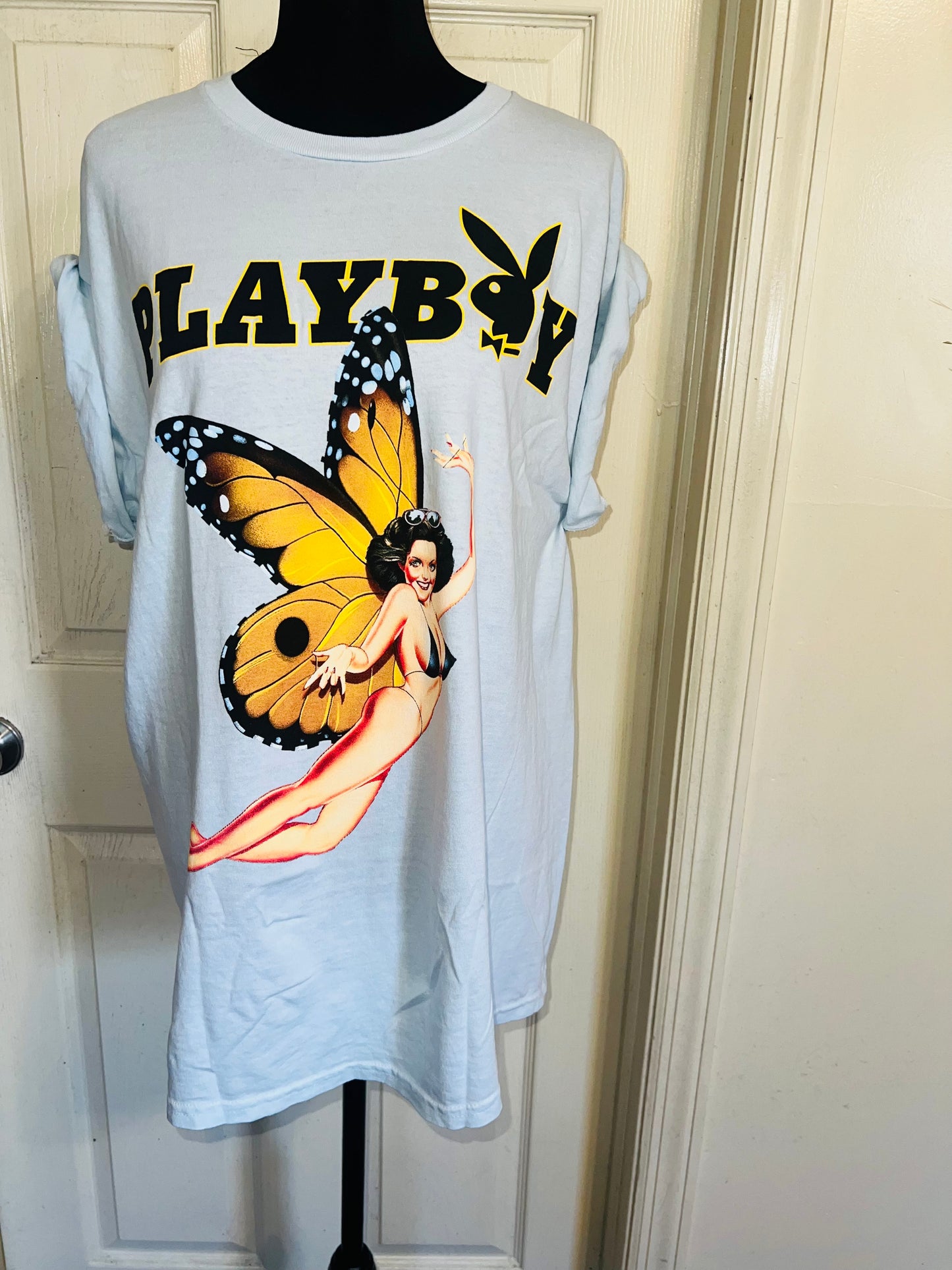 Playboy Double Sided Oversized Distressed Tee