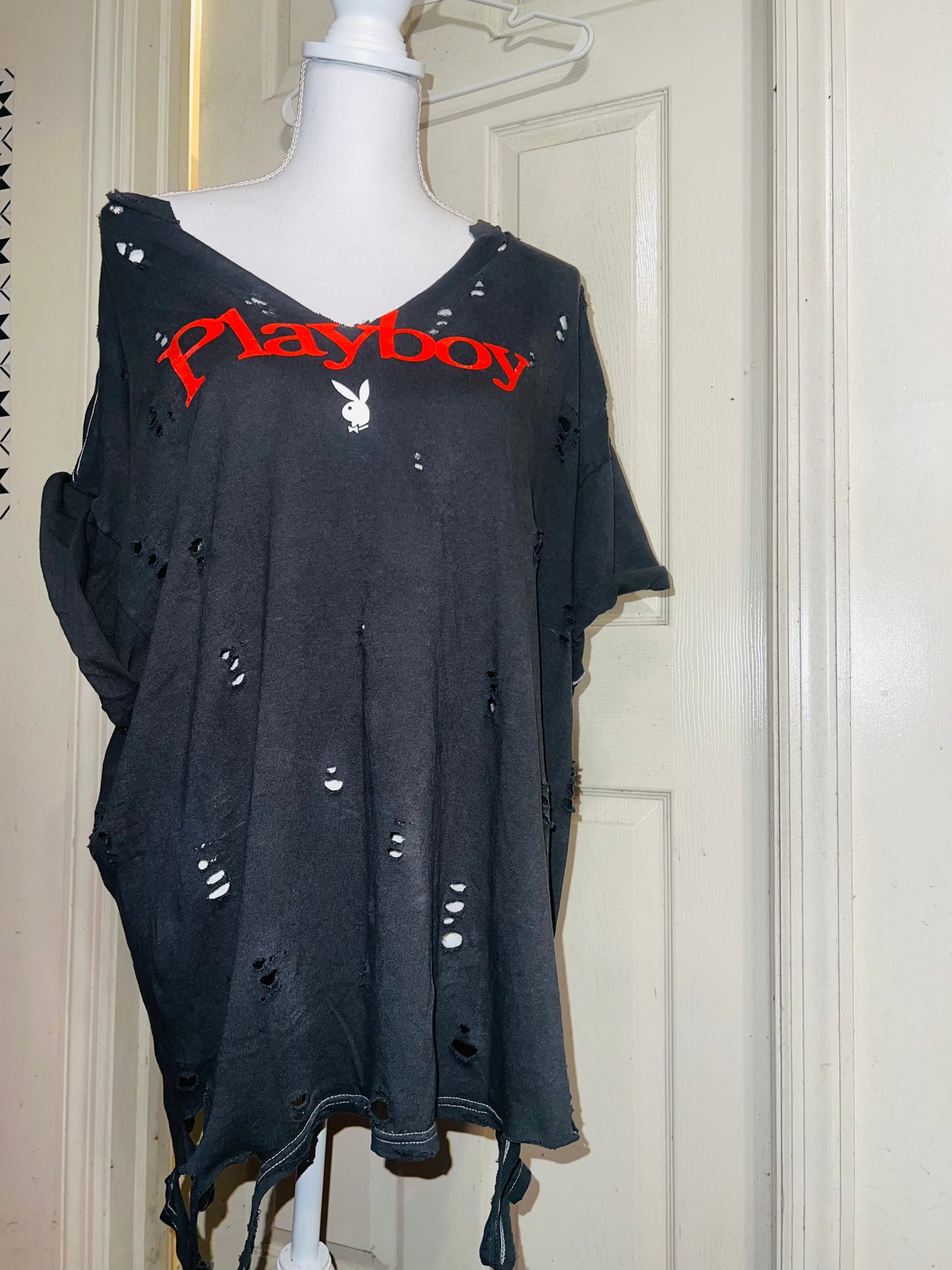 Playboy Double Sided Oversized Distressed Tee