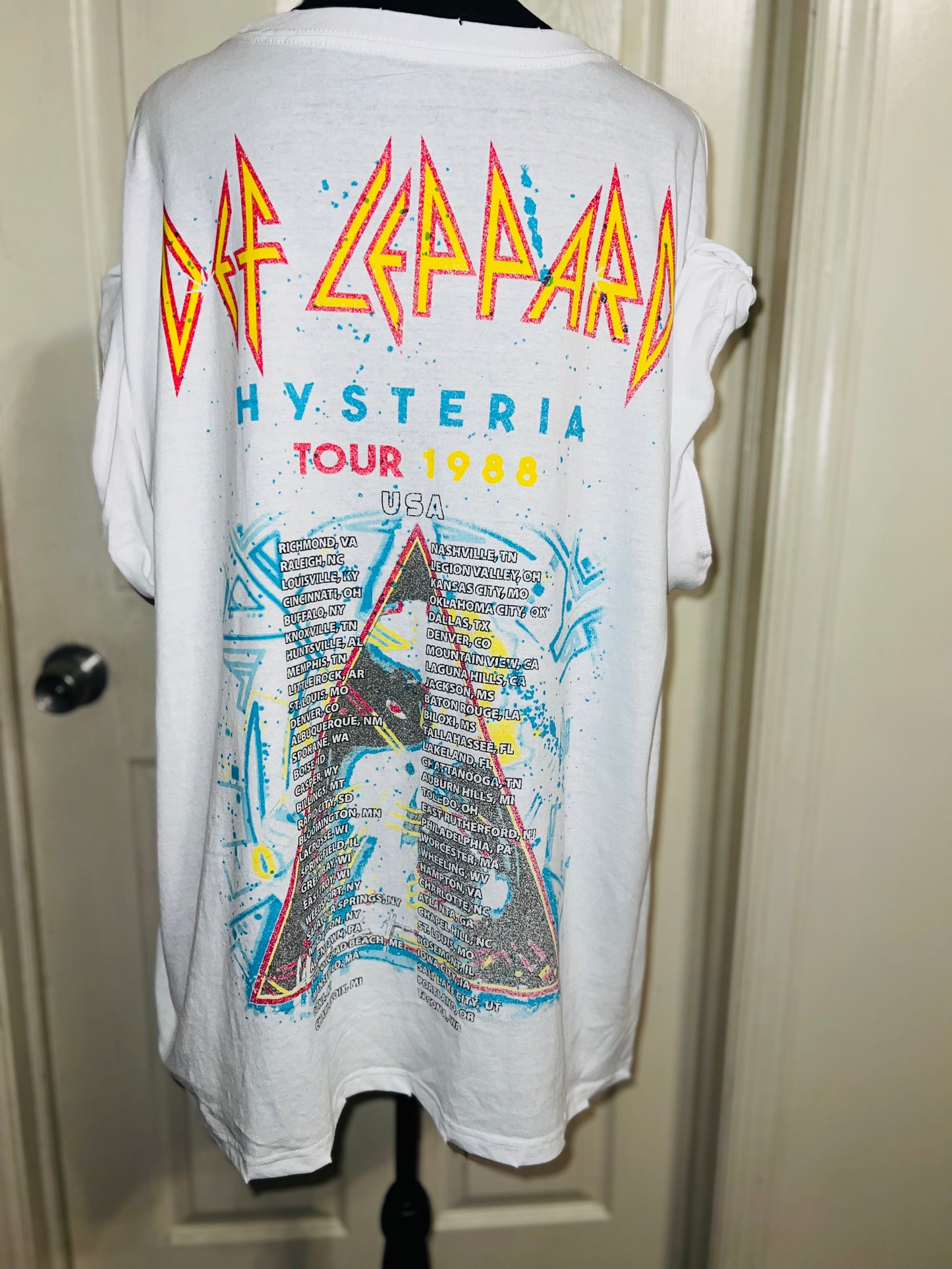 Def Leppard Double Sided Oversized Distressed Tee