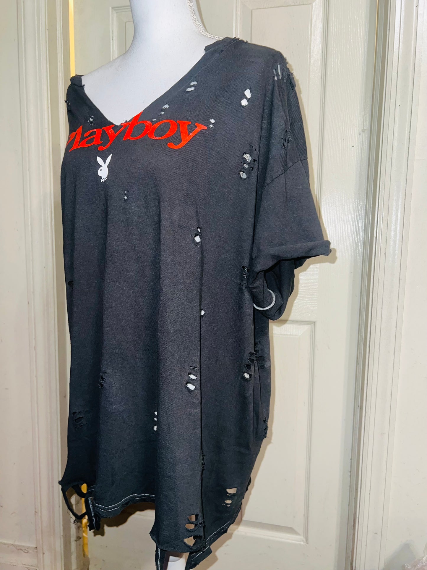 Playboy Double Sided Oversized Distressed Tee