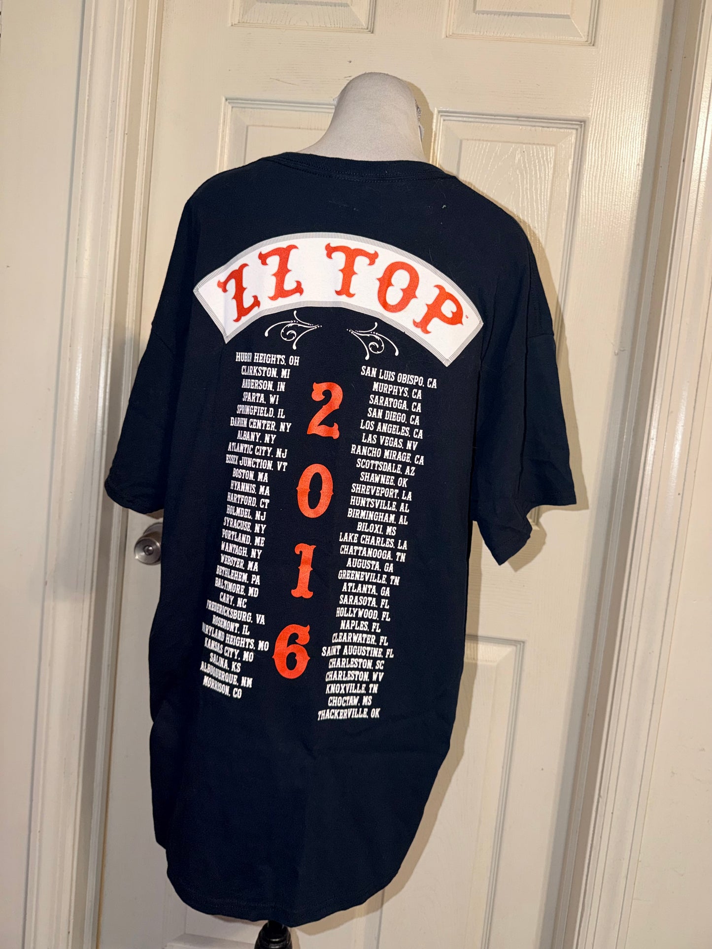 ZZ Top Double Sided Oversized Distressed Tee