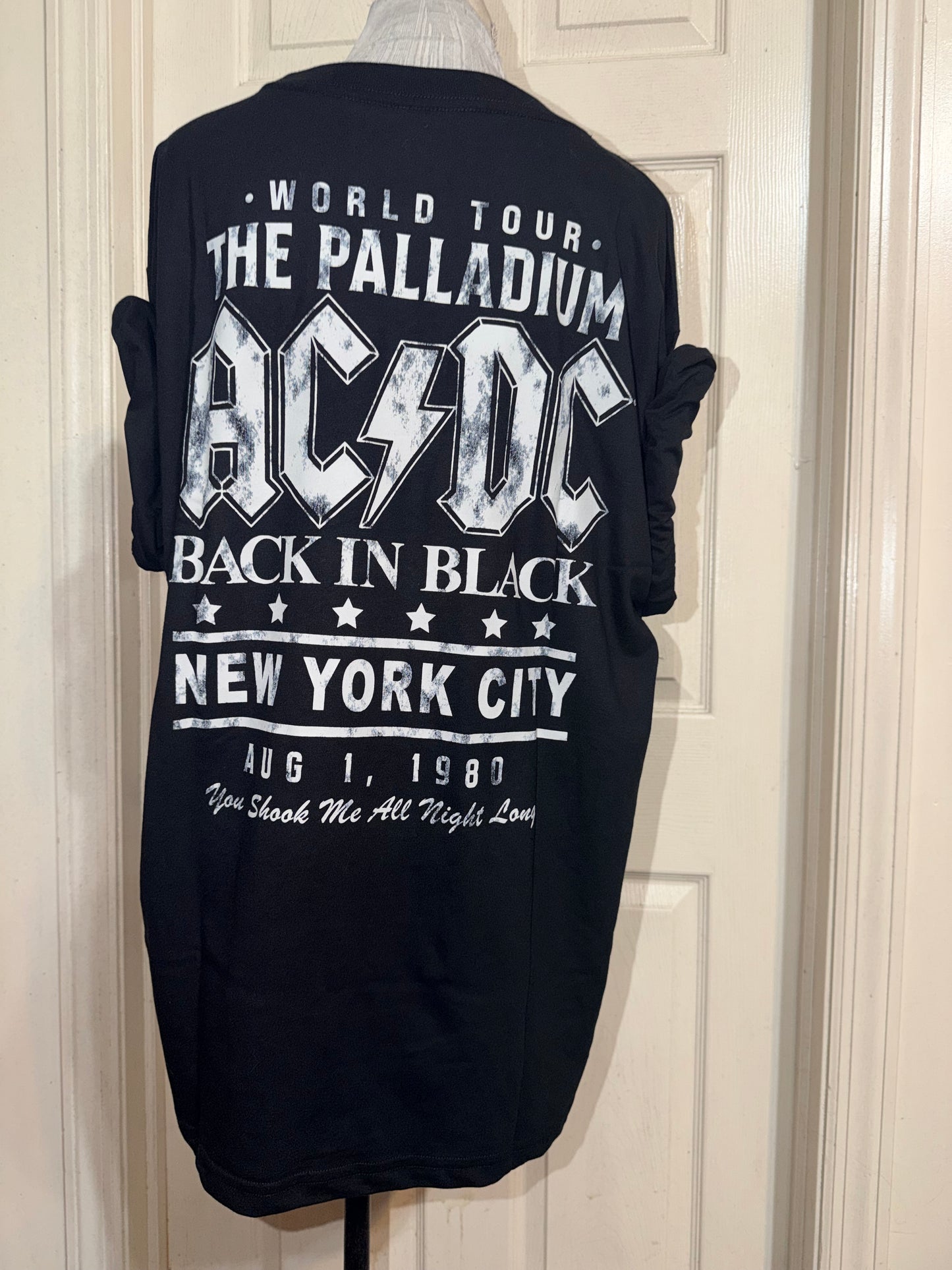 AC/DC Double Sided Oversized Distressed Tee