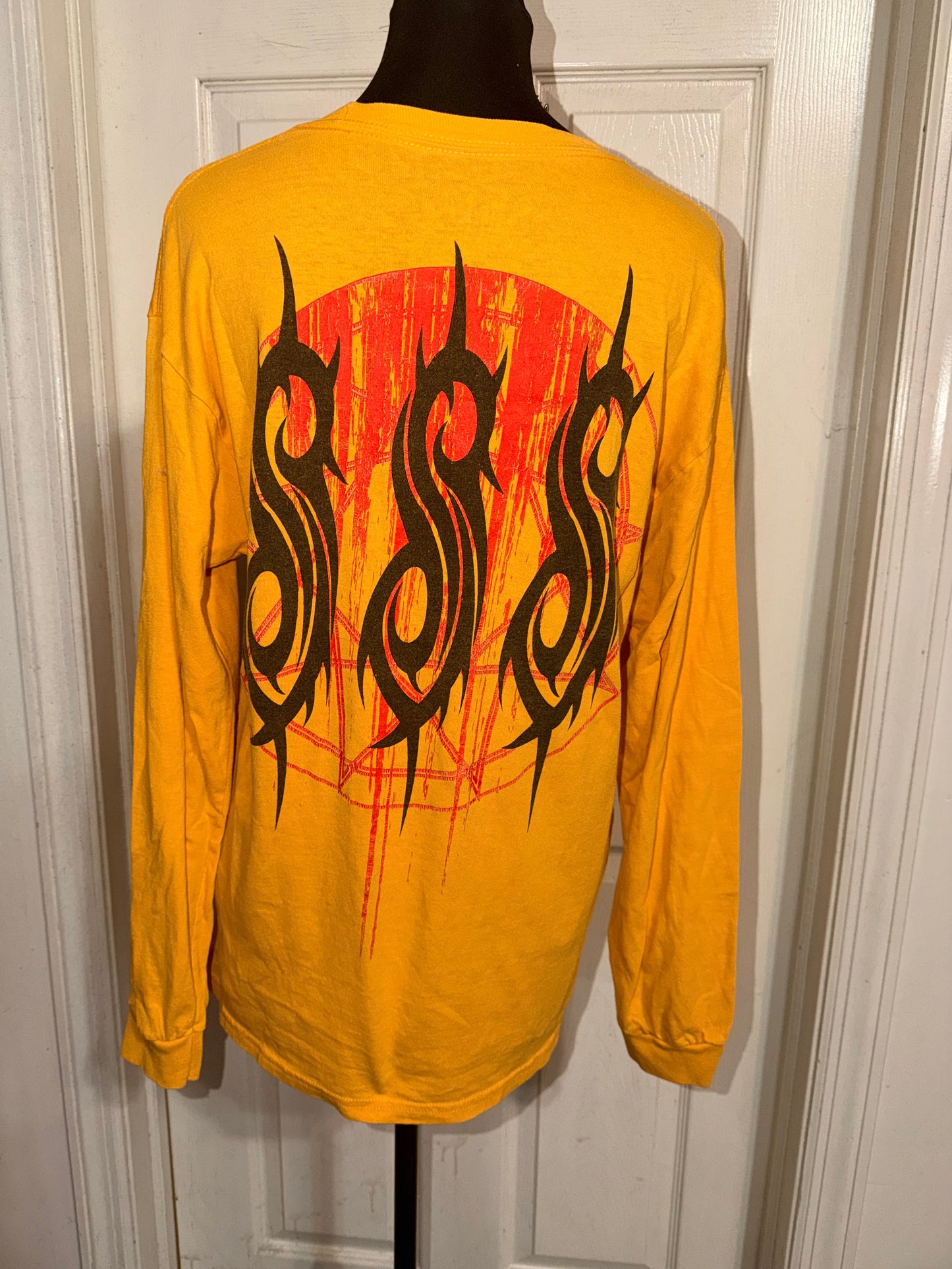 Slipknot Double Sided Vintage Oversized Distressed Long Sleeve Tee