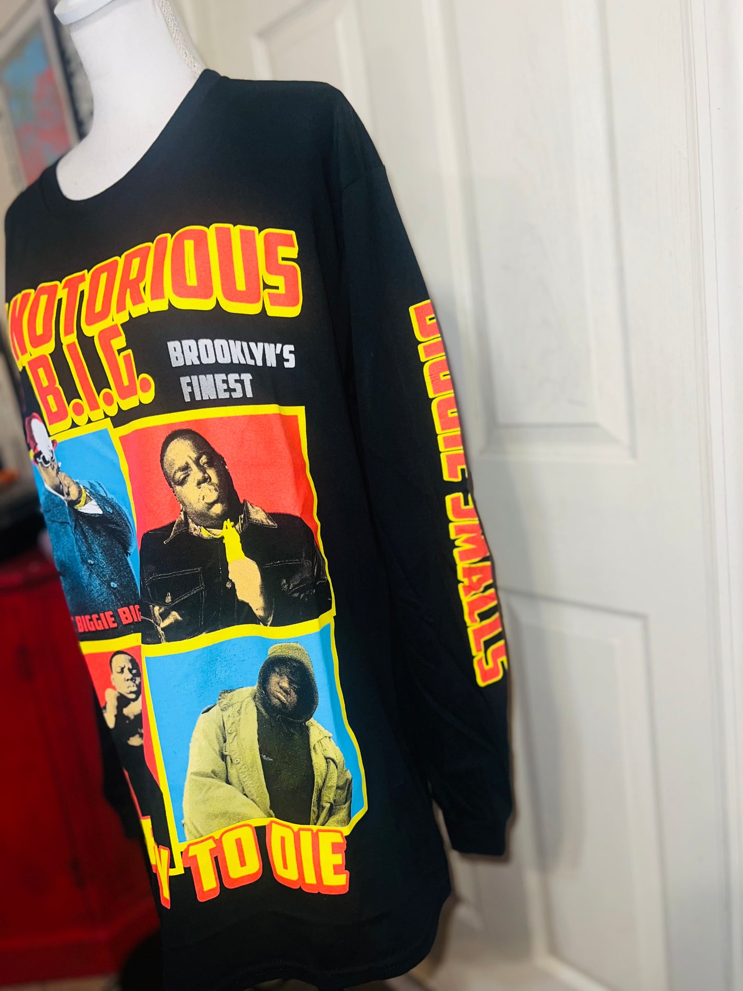 Notorious B.I.G. Oversized Distressed Long Sleeve Tee