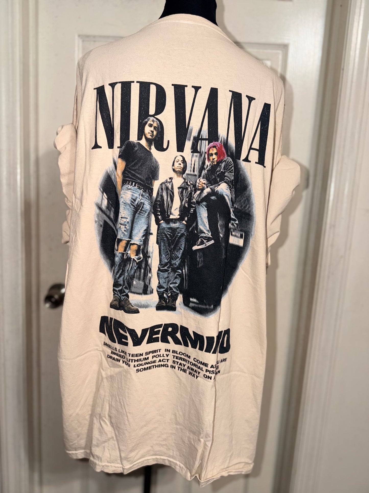 Nirvana Double Sided Oversized Distressed Tee