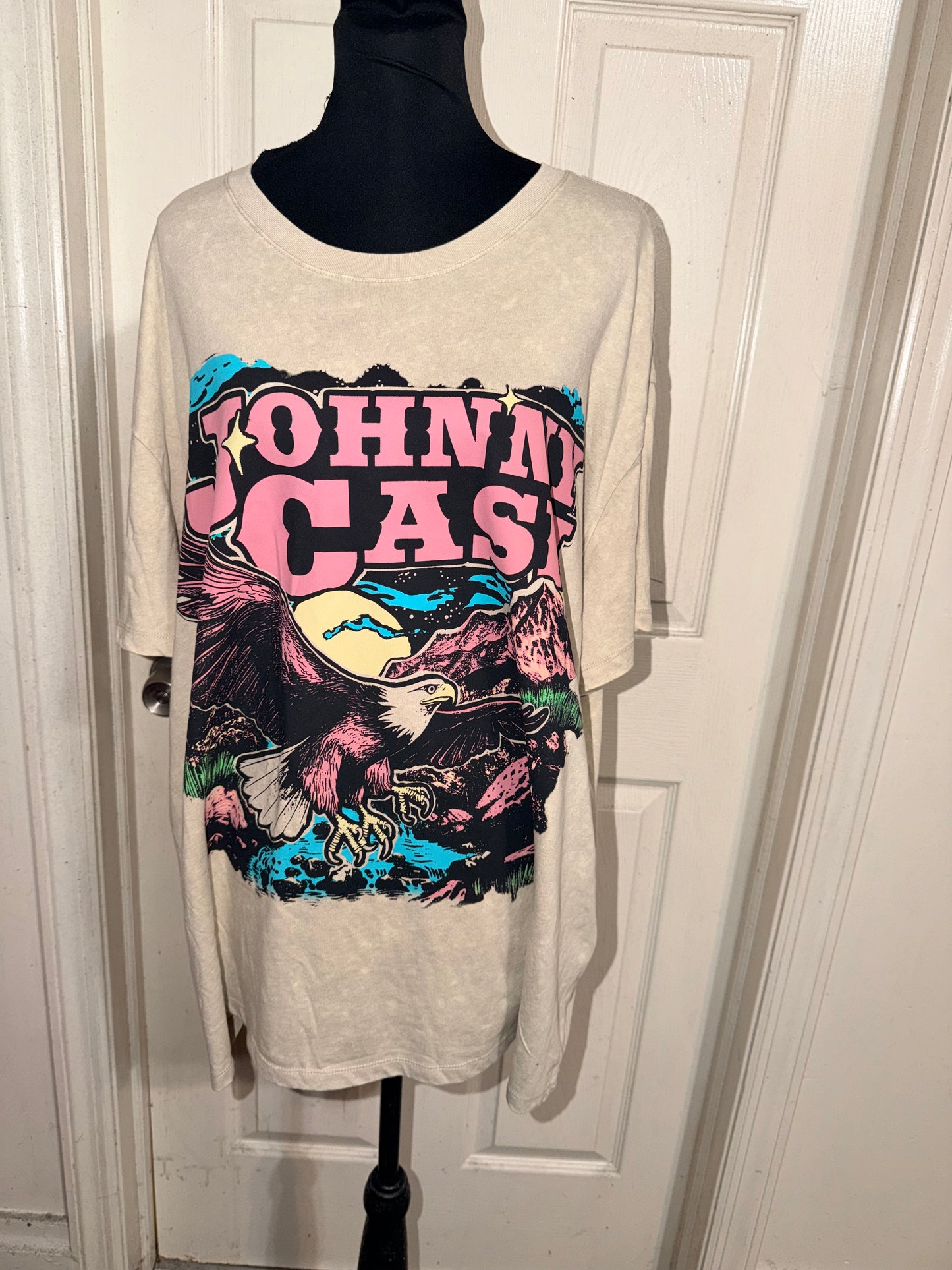Johnny Cash Double Sided Oversized Distressed Tee
