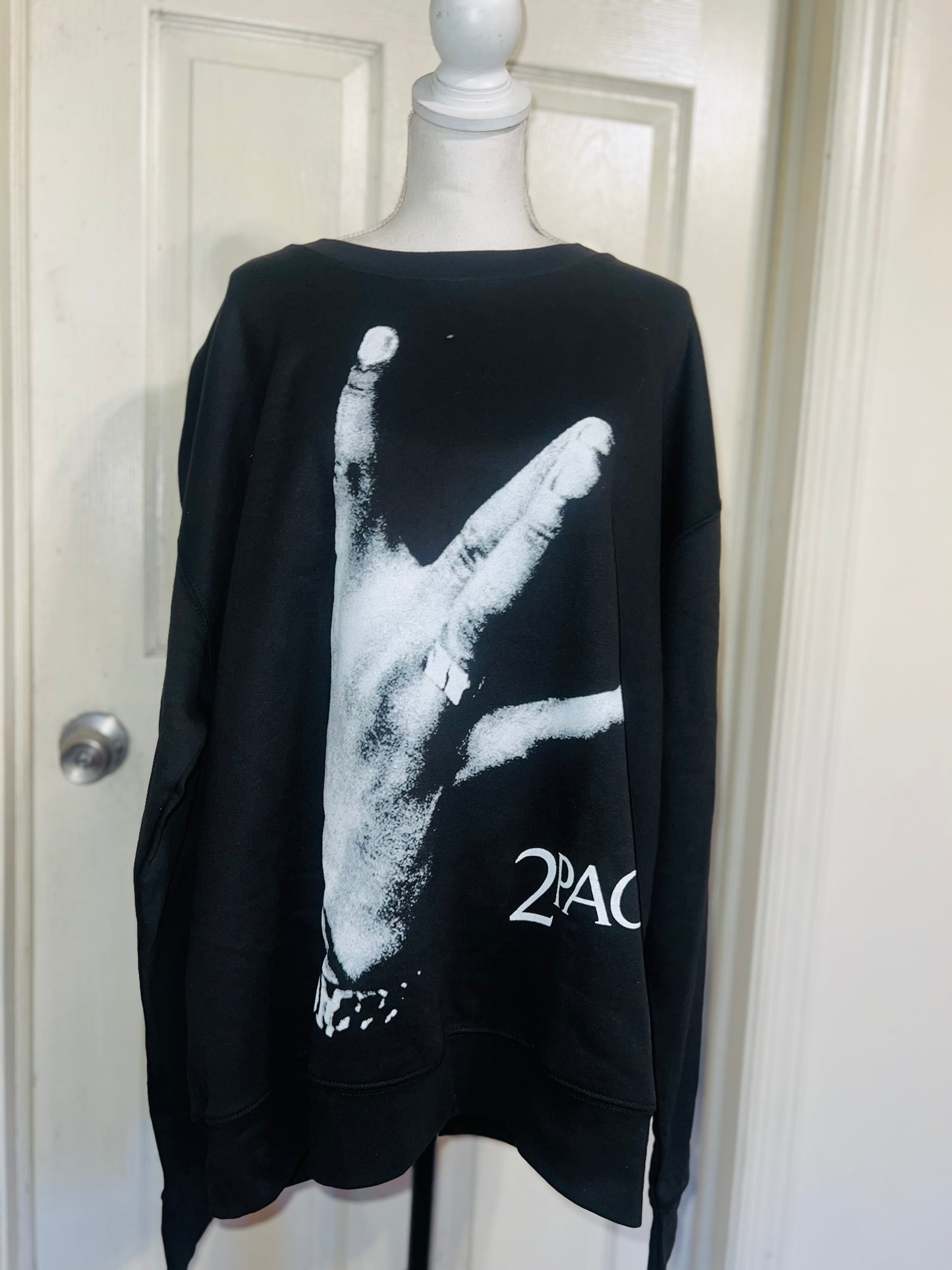 2Pac Oversized Distressed Sweatshirt