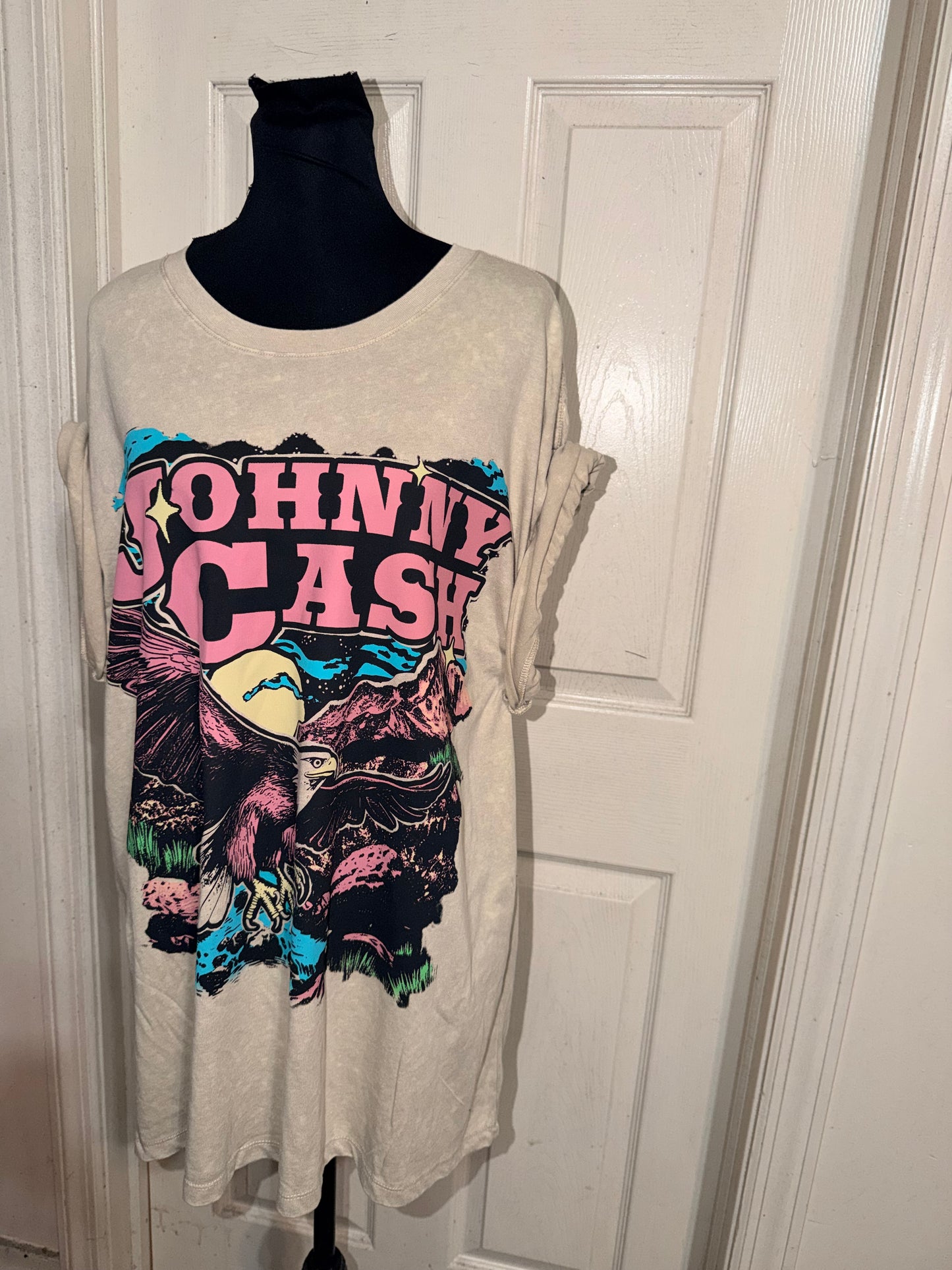 Johnny Cash Double Sided Oversized Distressed Tee