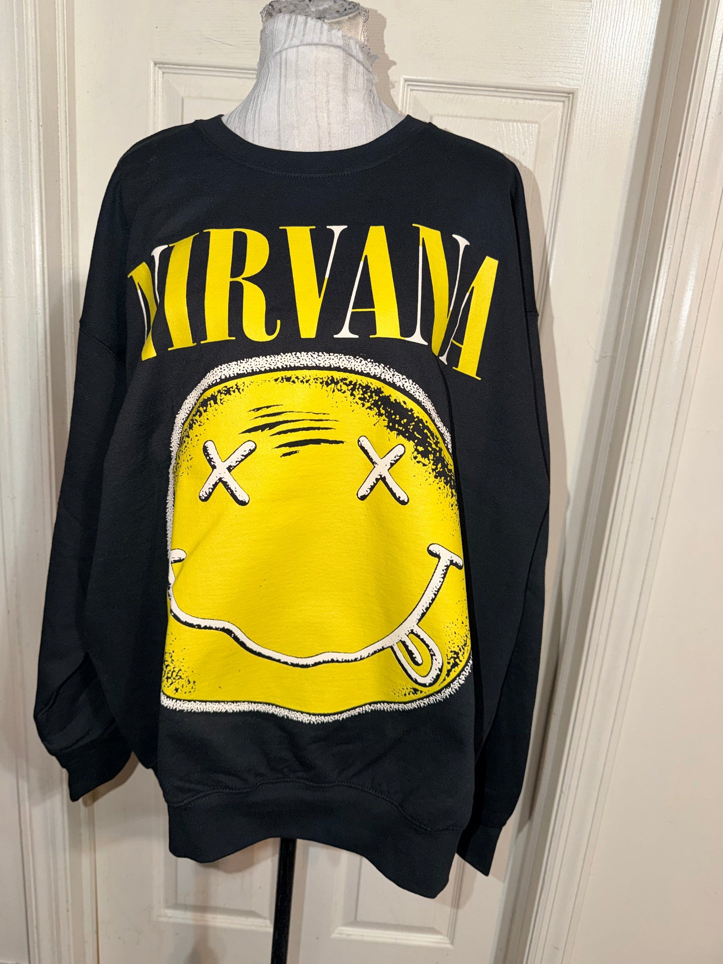 Nirvana Oversized Distressed Sweatshirt