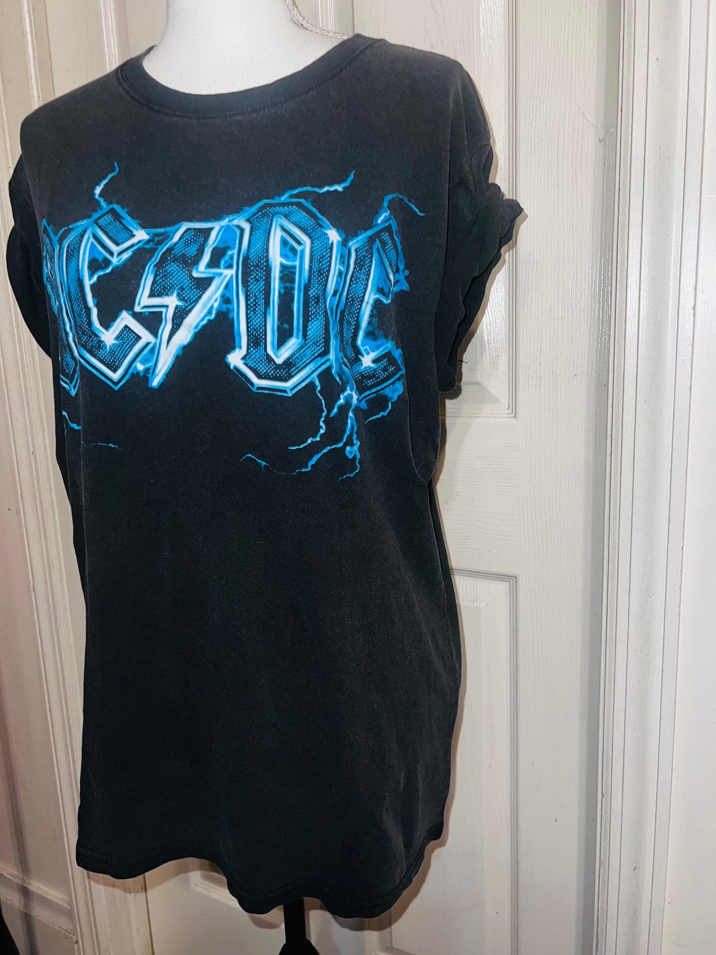 AC/DC Double Sided Oversized Distressed Tee