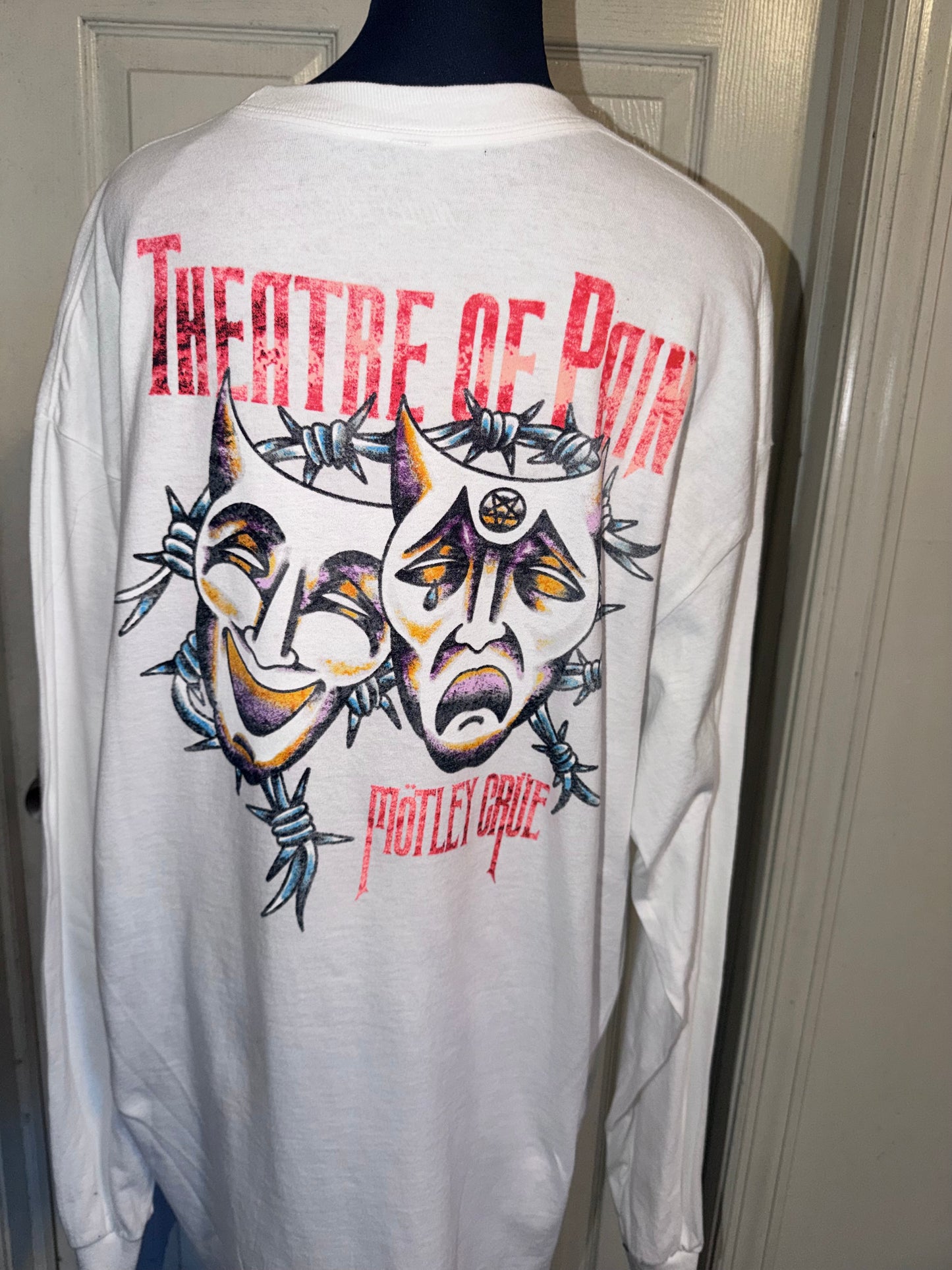 Motley Crue Double Sided Oversized Distressed Long Sleeve Tee