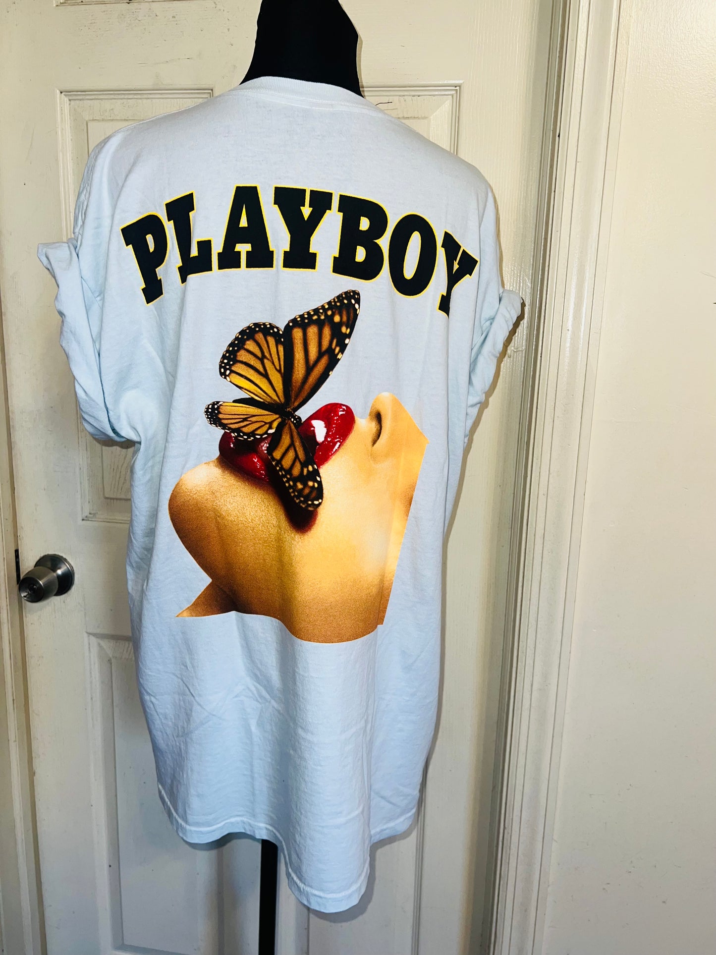 Playboy Double Sided Oversized Distressed Tee