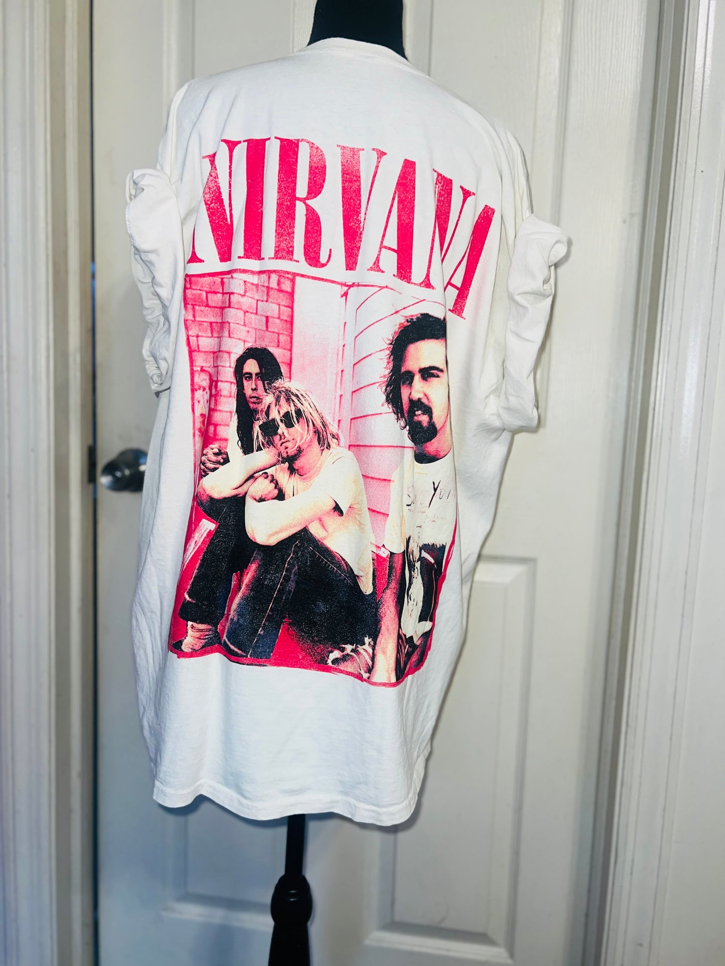 Nirvana Double Sided Oversized Distressed Tee